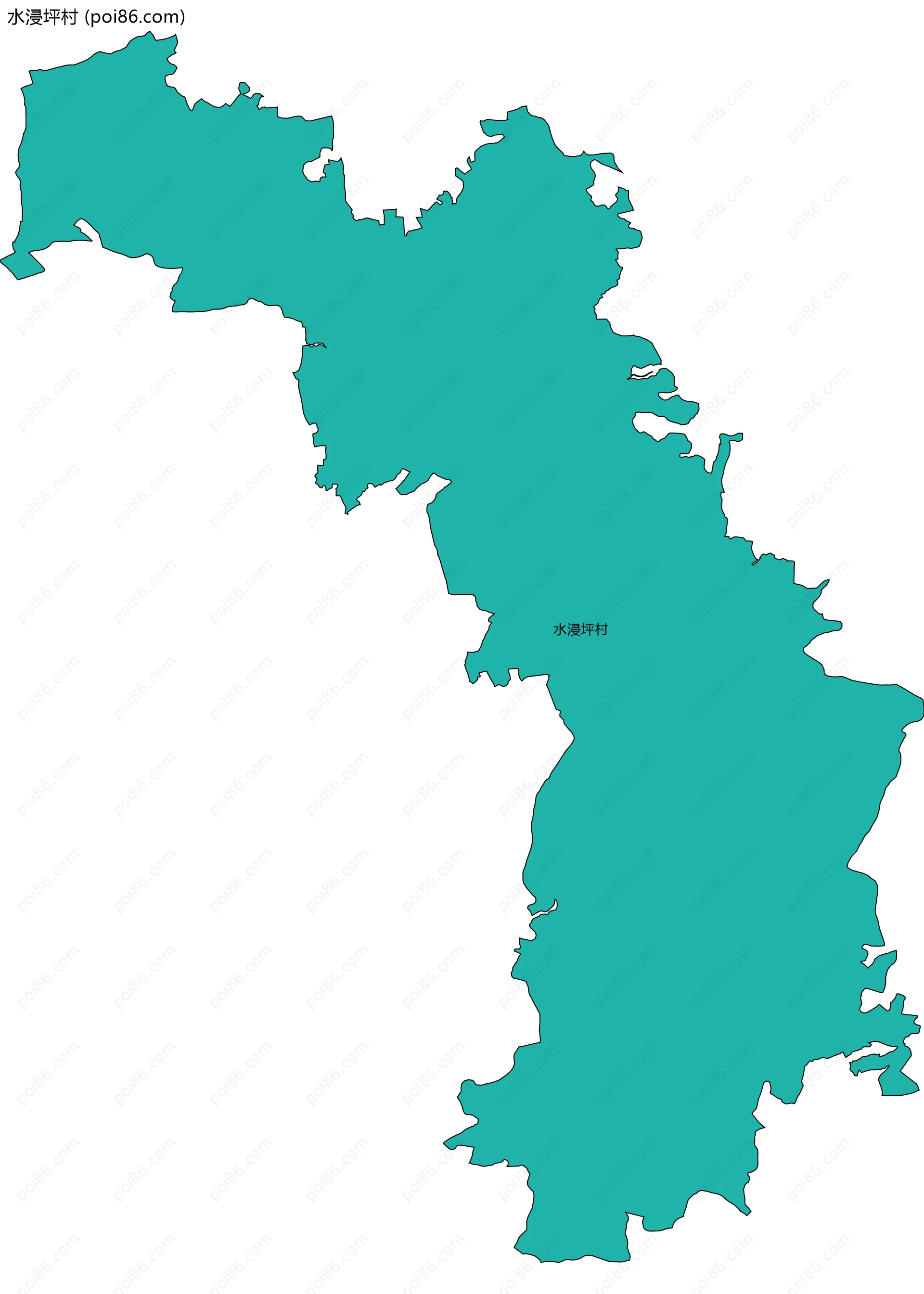 水浸坪村边界地图