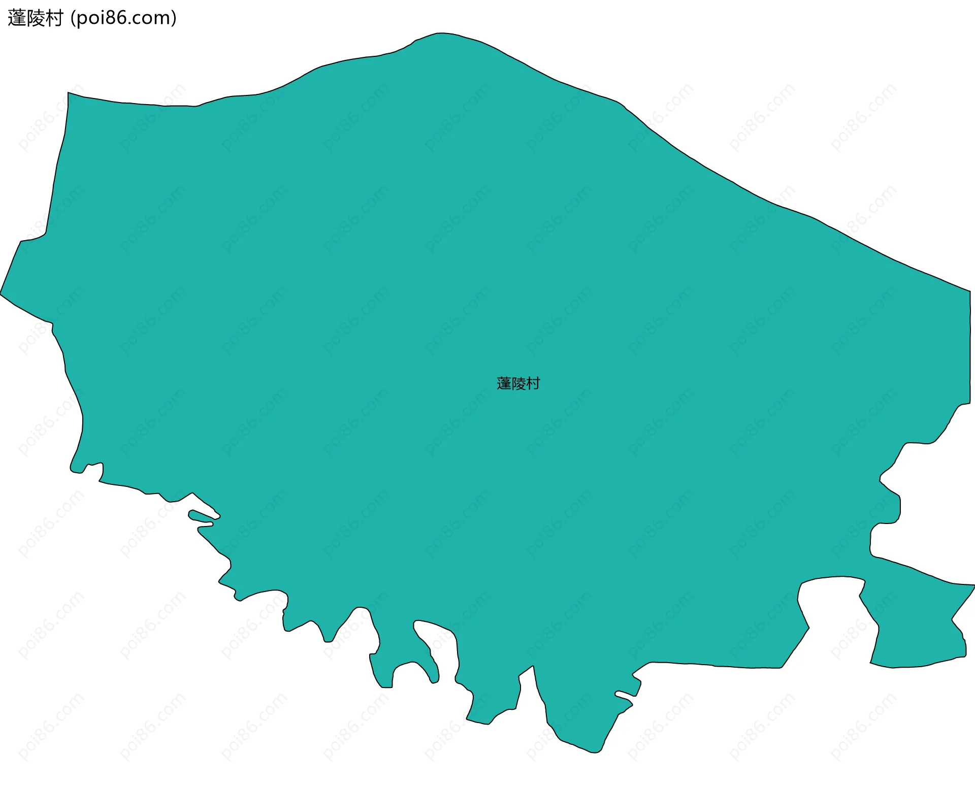 蓬陵村边界地图