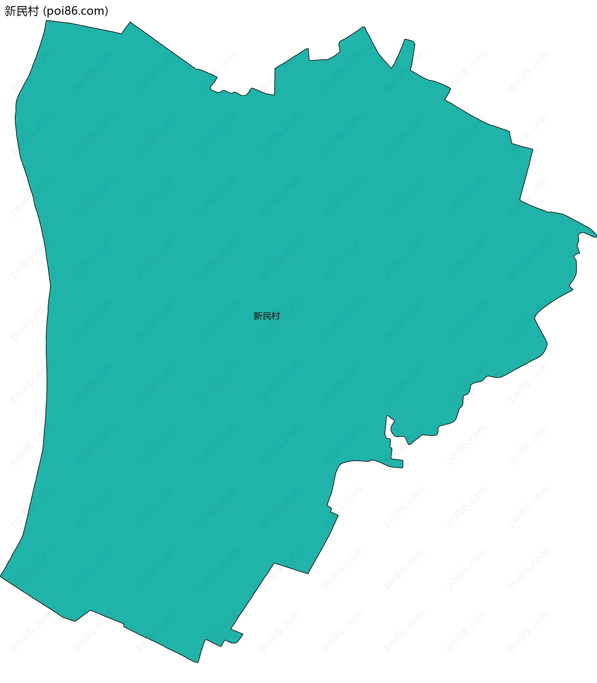新民村边界地图