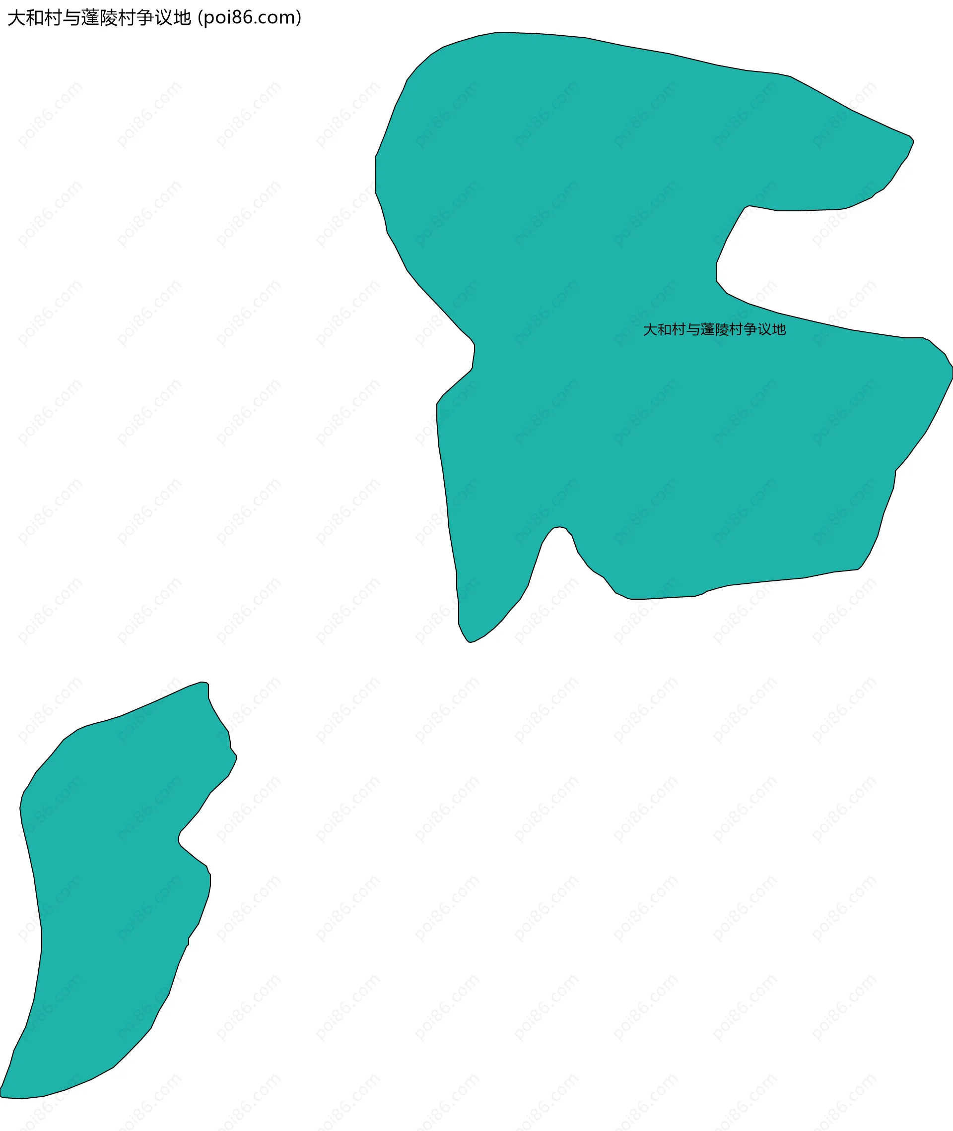 大和村与蓬陵村争议地边界地图