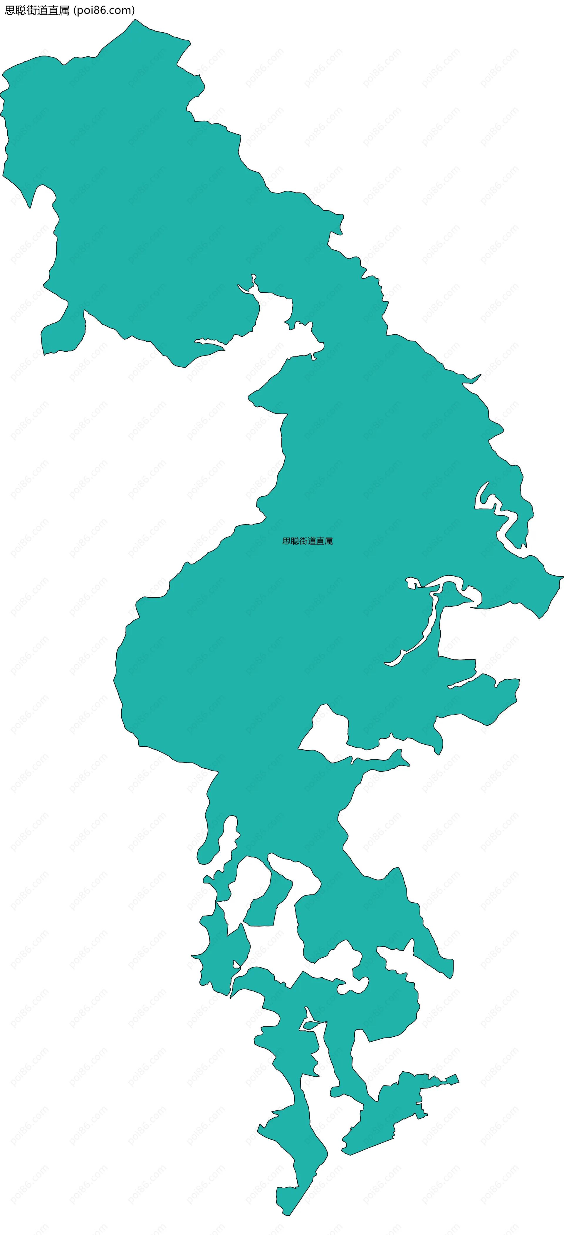 思聪街道直属边界地图