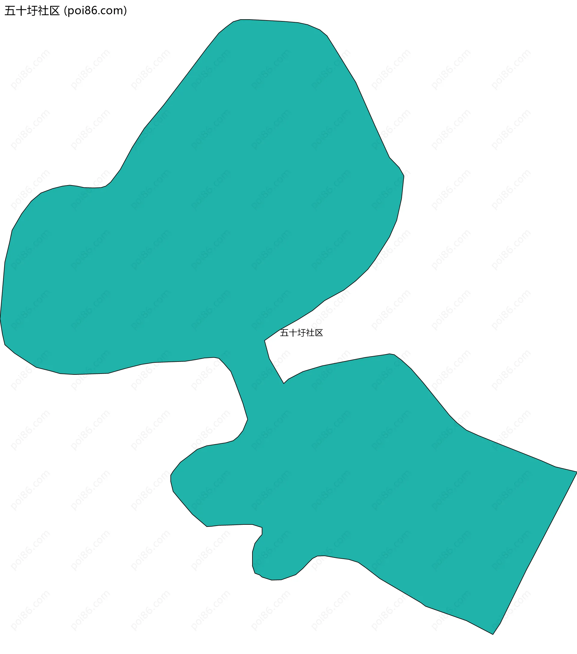 五十圩社区边界地图