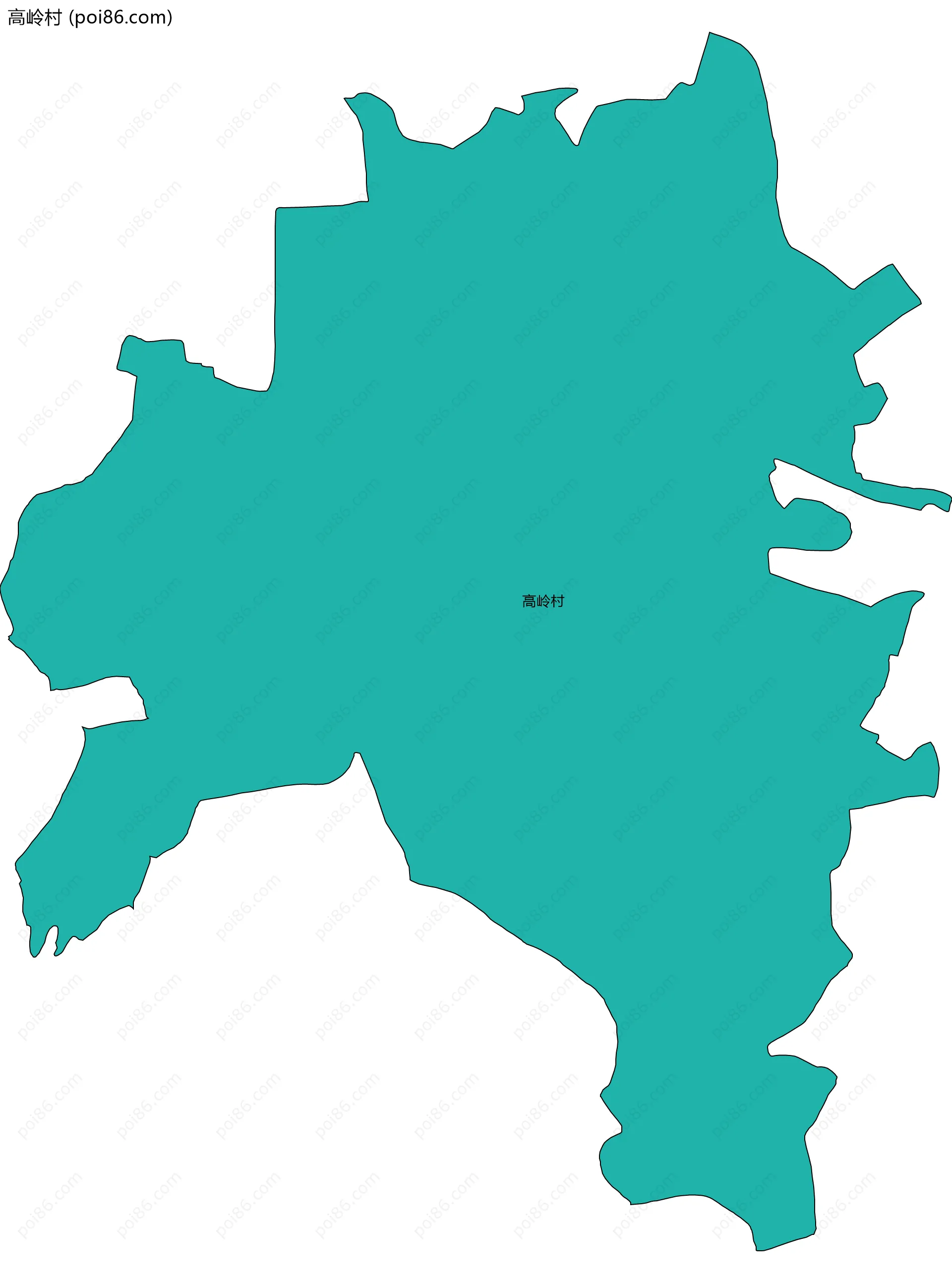 高岭村边界地图