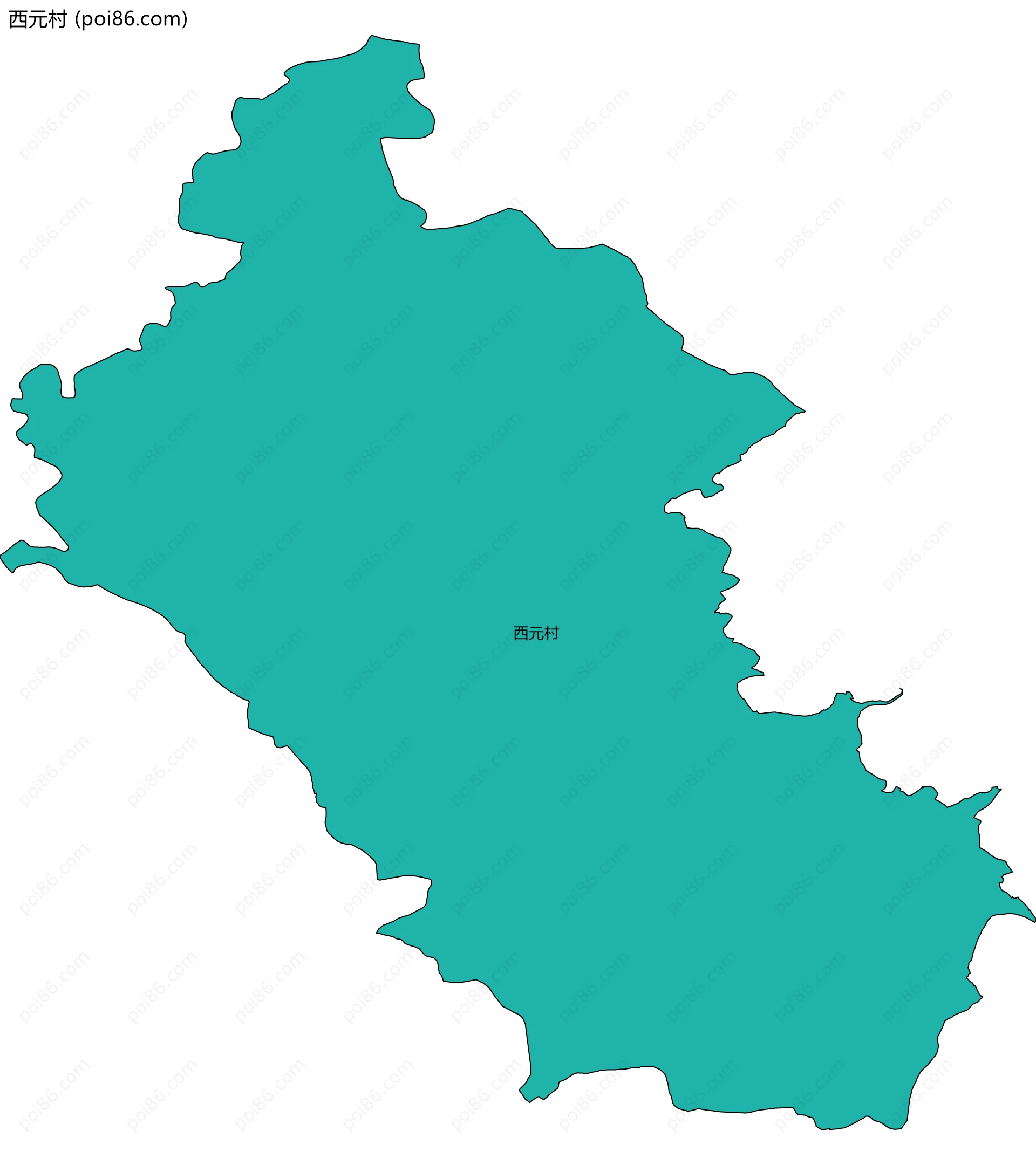 西元村边界地图