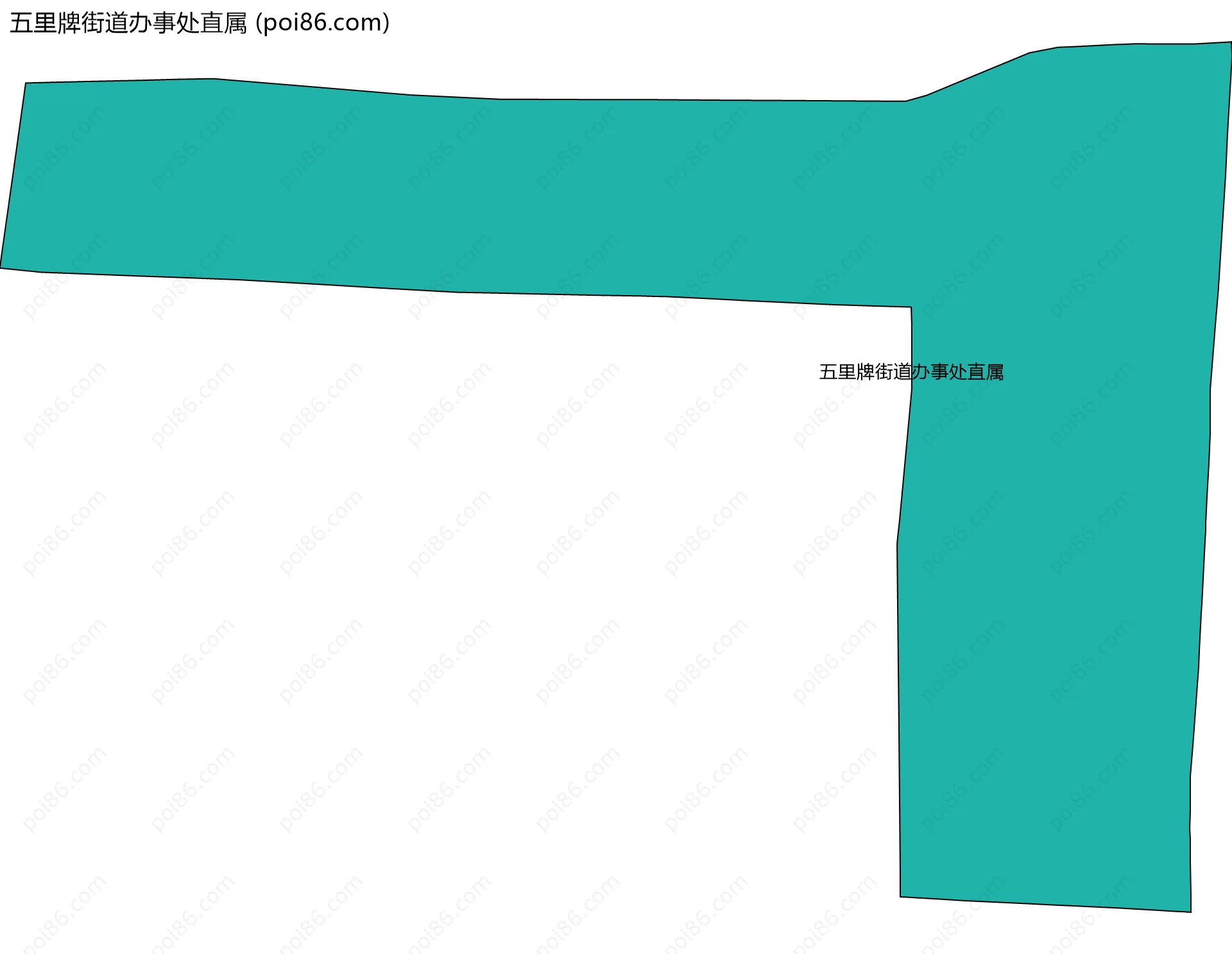 五里牌街道办事处直属边界地图