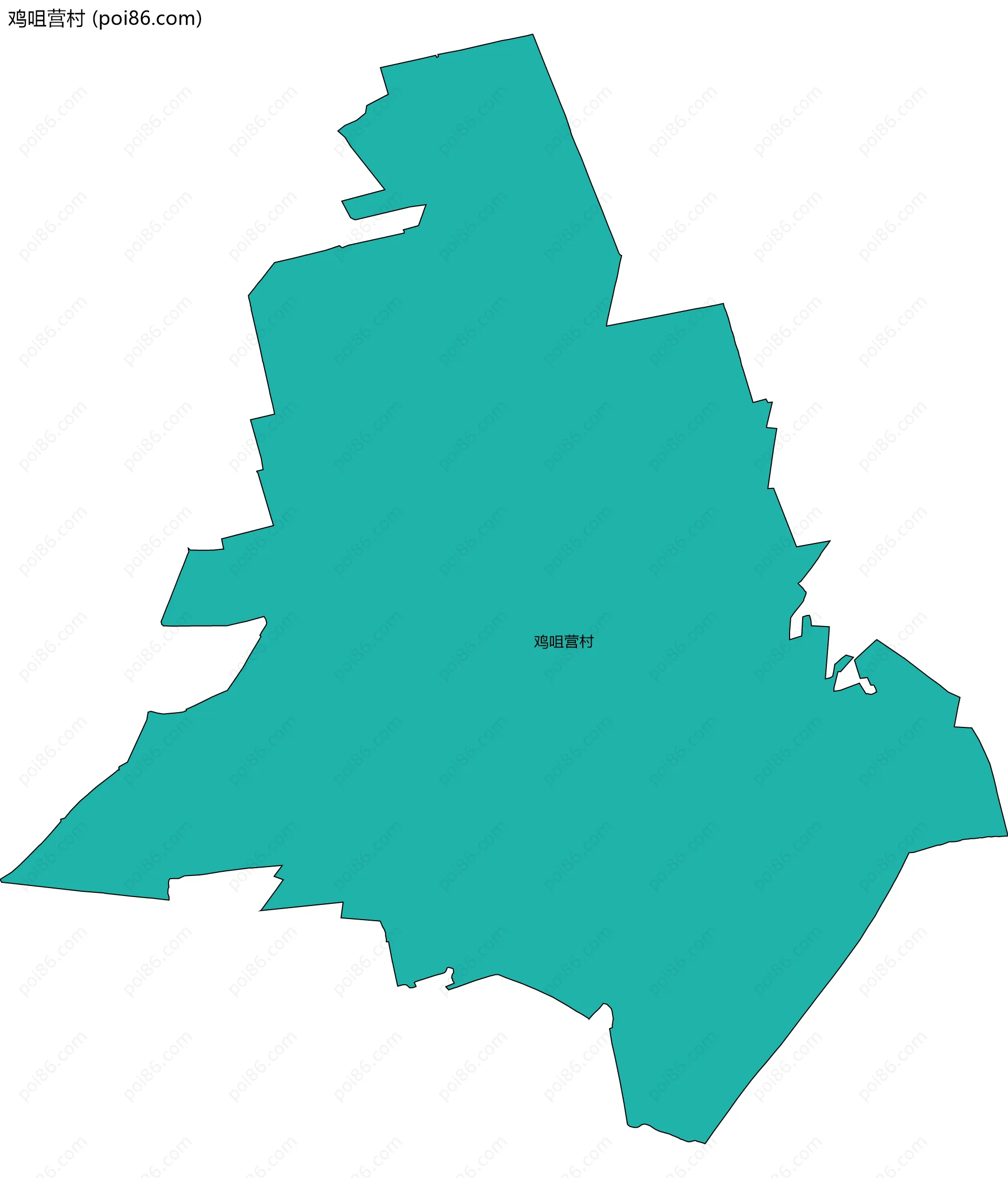 鸡咀营村边界地图