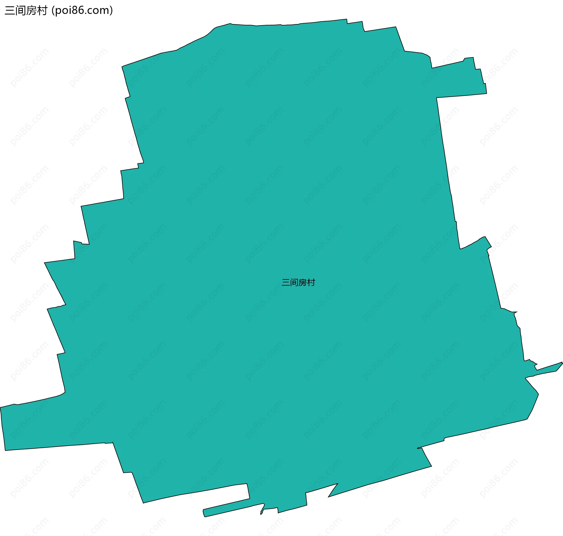 三间房村边界地图