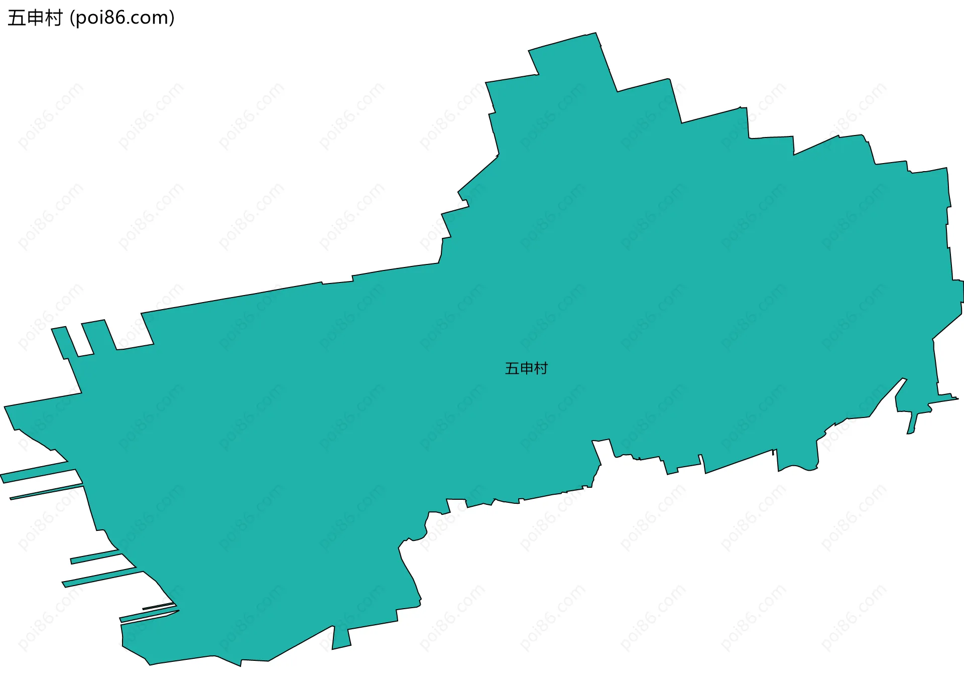 五申村边界地图