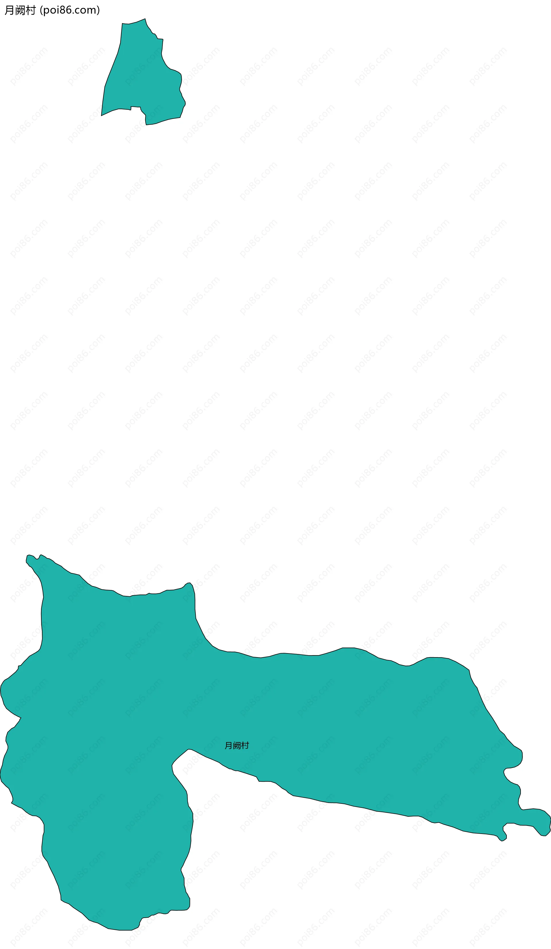 月阙村边界地图