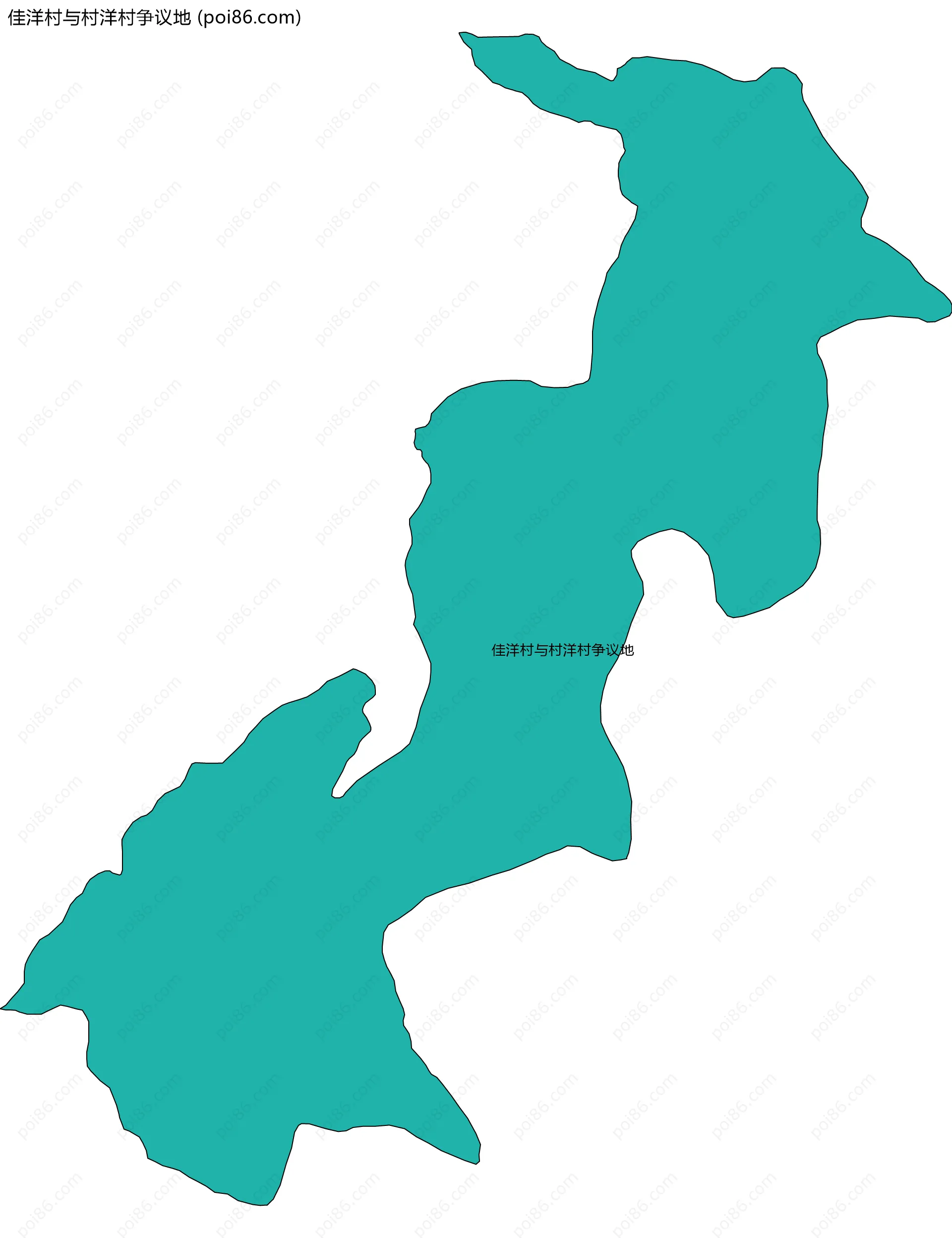 佳洋村与村洋村争议地边界地图