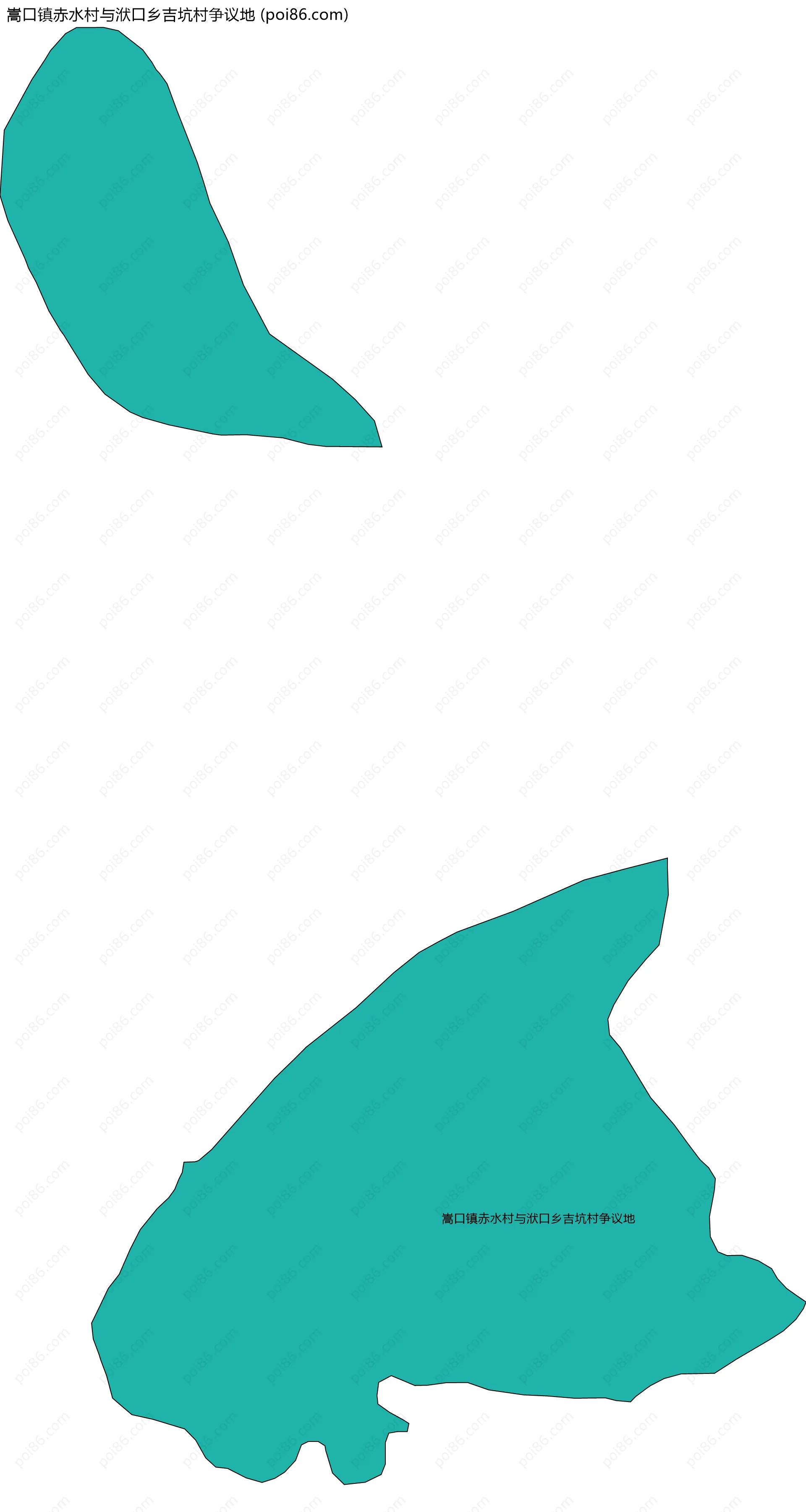 嵩口镇赤水村与洑口乡吉坑村争议地边界地图