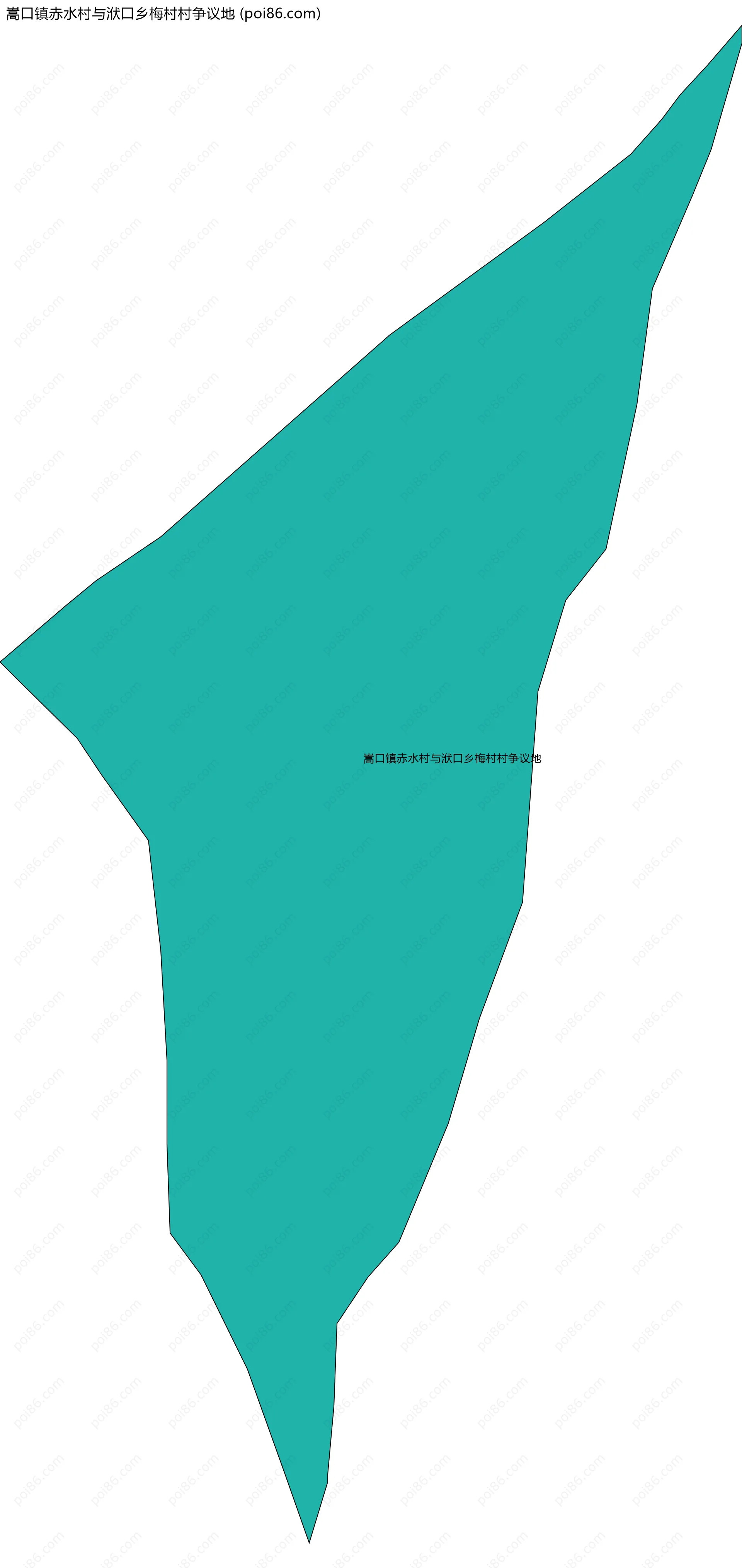 嵩口镇赤水村与洑口乡梅村村争议地边界地图
