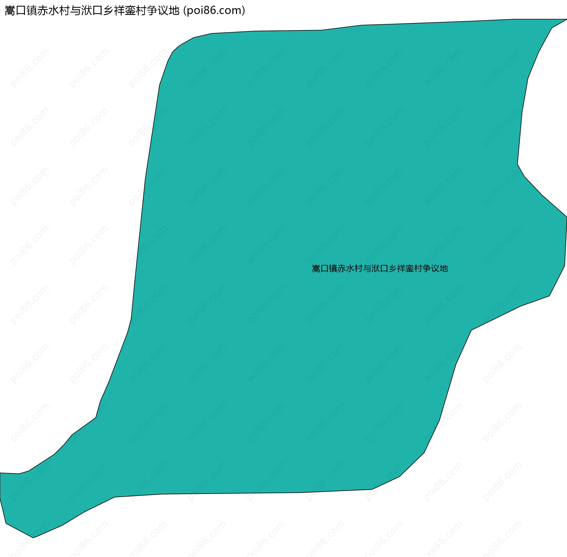 嵩口镇赤水村与洑口乡祥銮村争议地边界地图