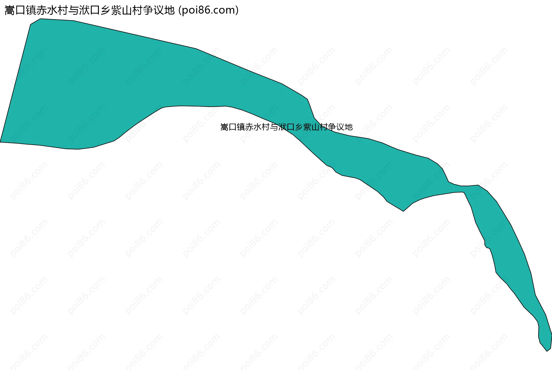 嵩口镇赤水村与洑口乡紫山村争议地边界地图