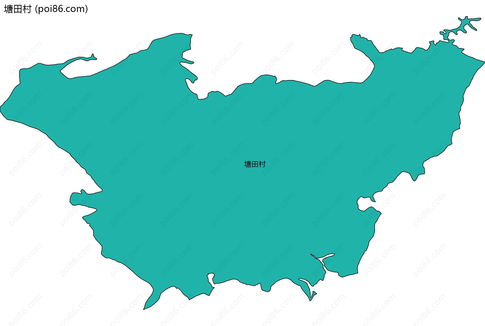 塘田村边界地图