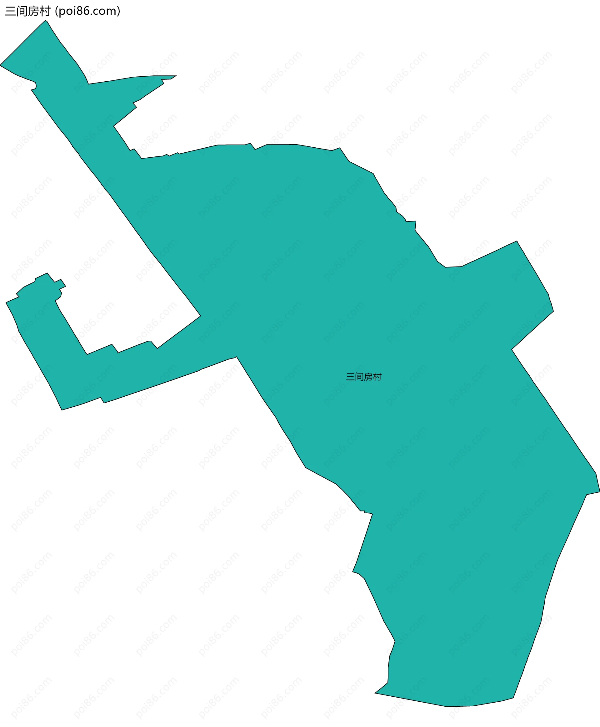 三间房村边界地图