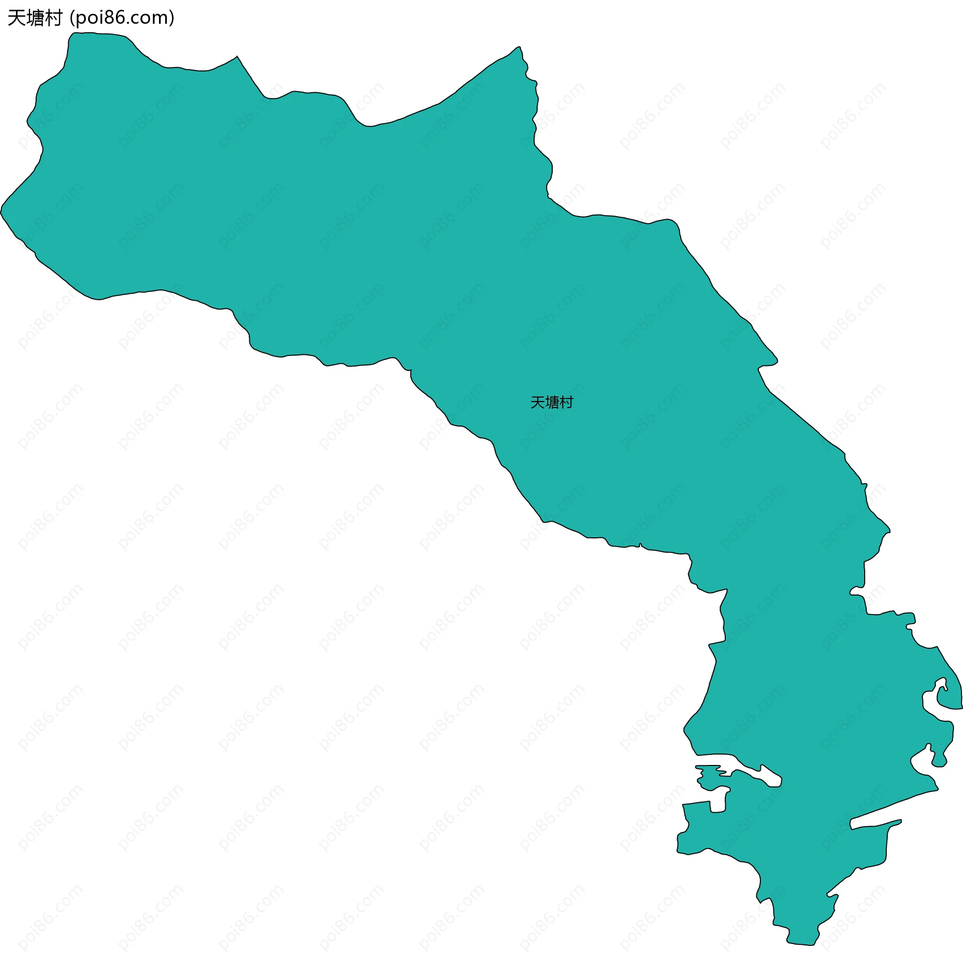 天塘村边界地图