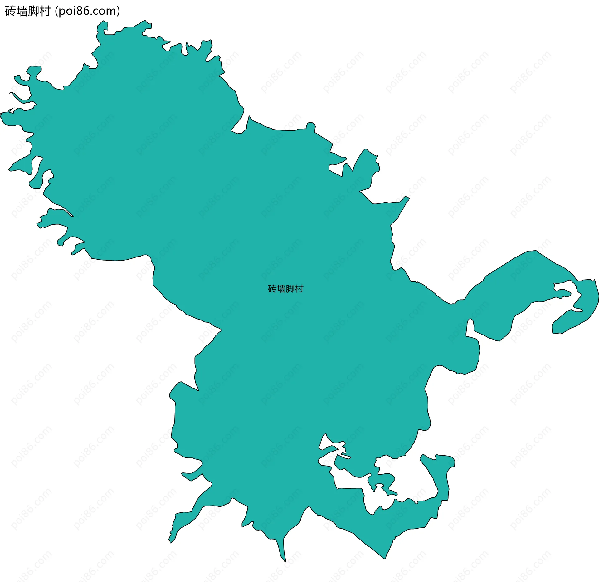 砖墙脚村边界地图