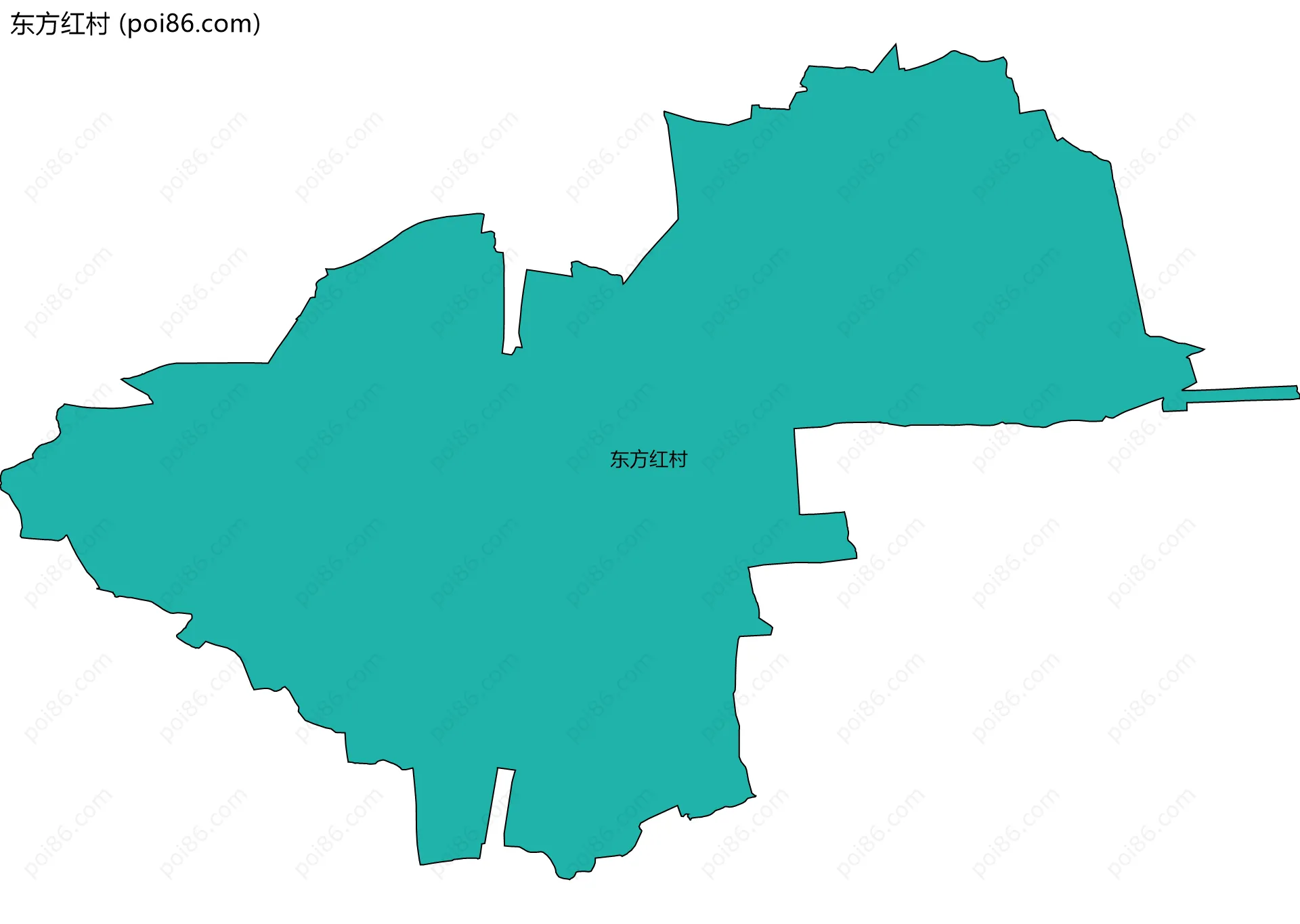 东方红村边界地图