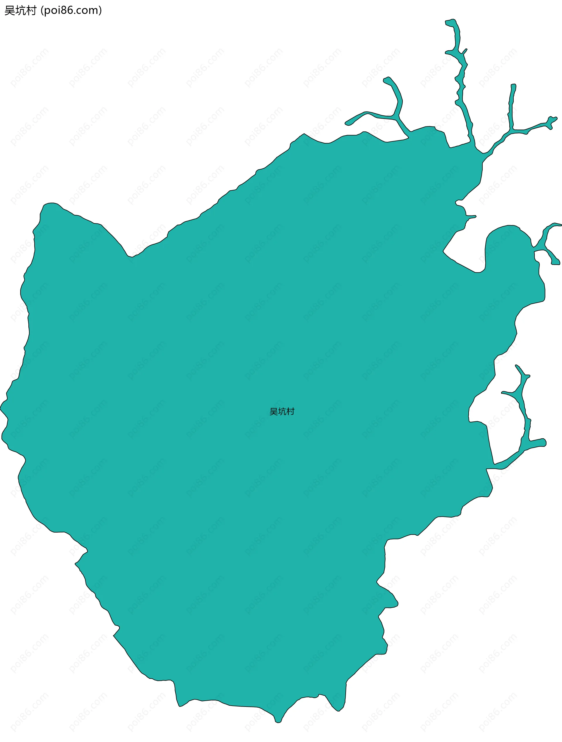 吴坑村边界地图