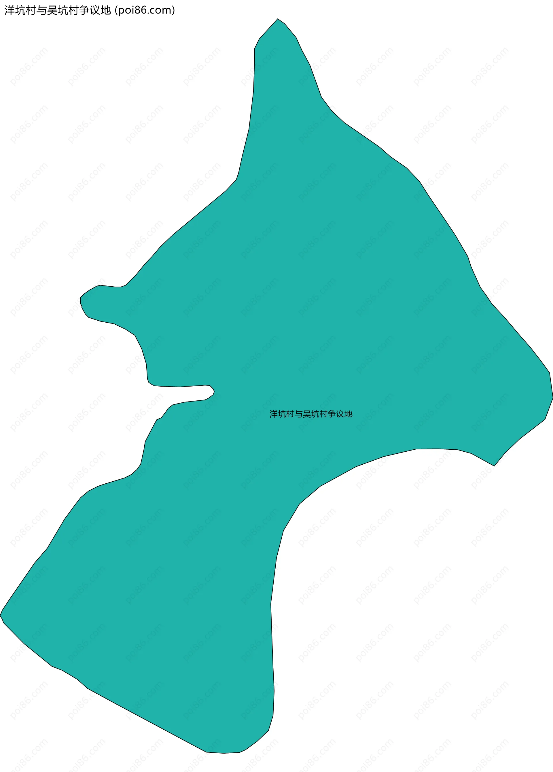 洋坑村与吴坑村争议地边界地图