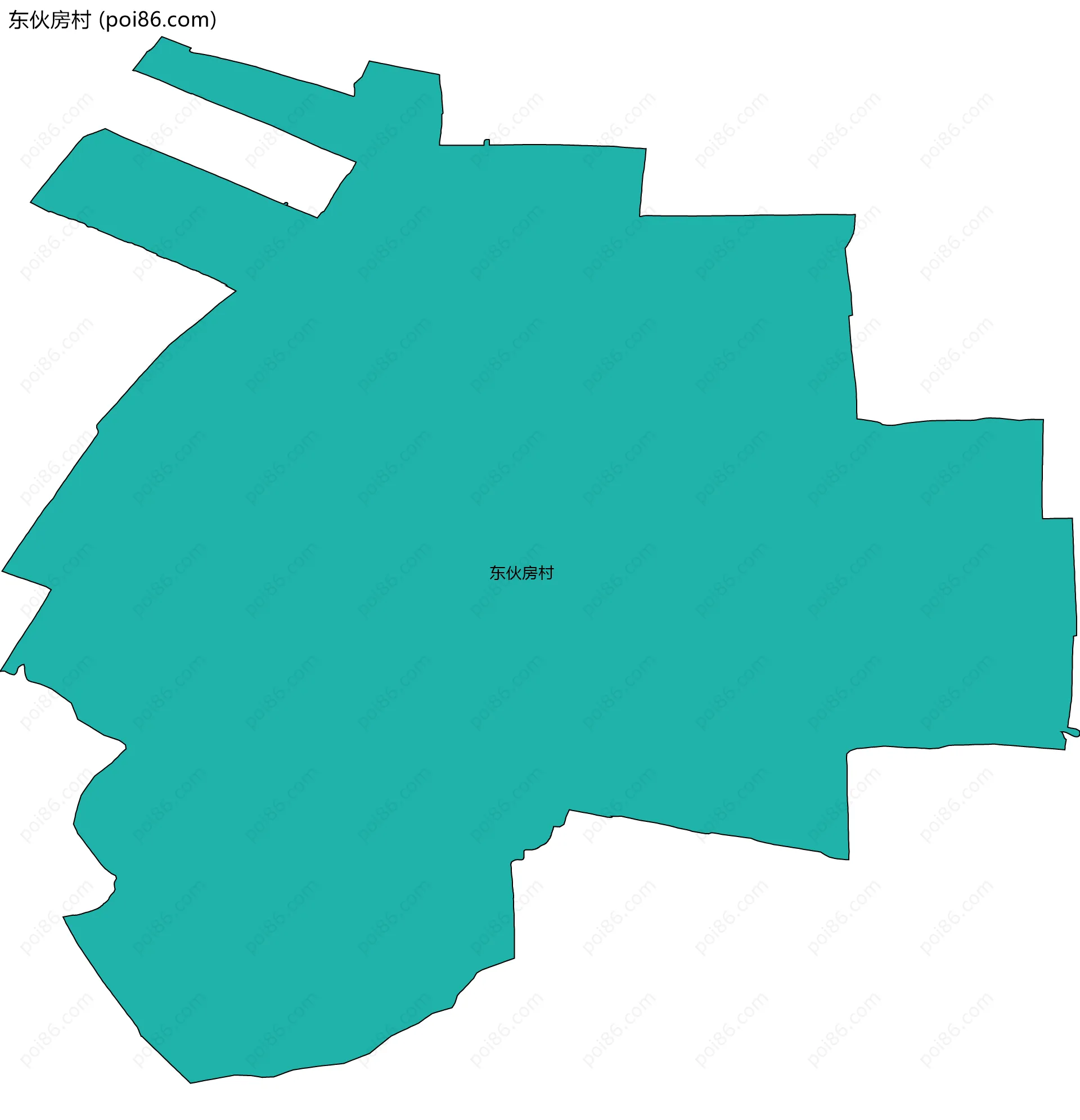 东伙房村边界地图