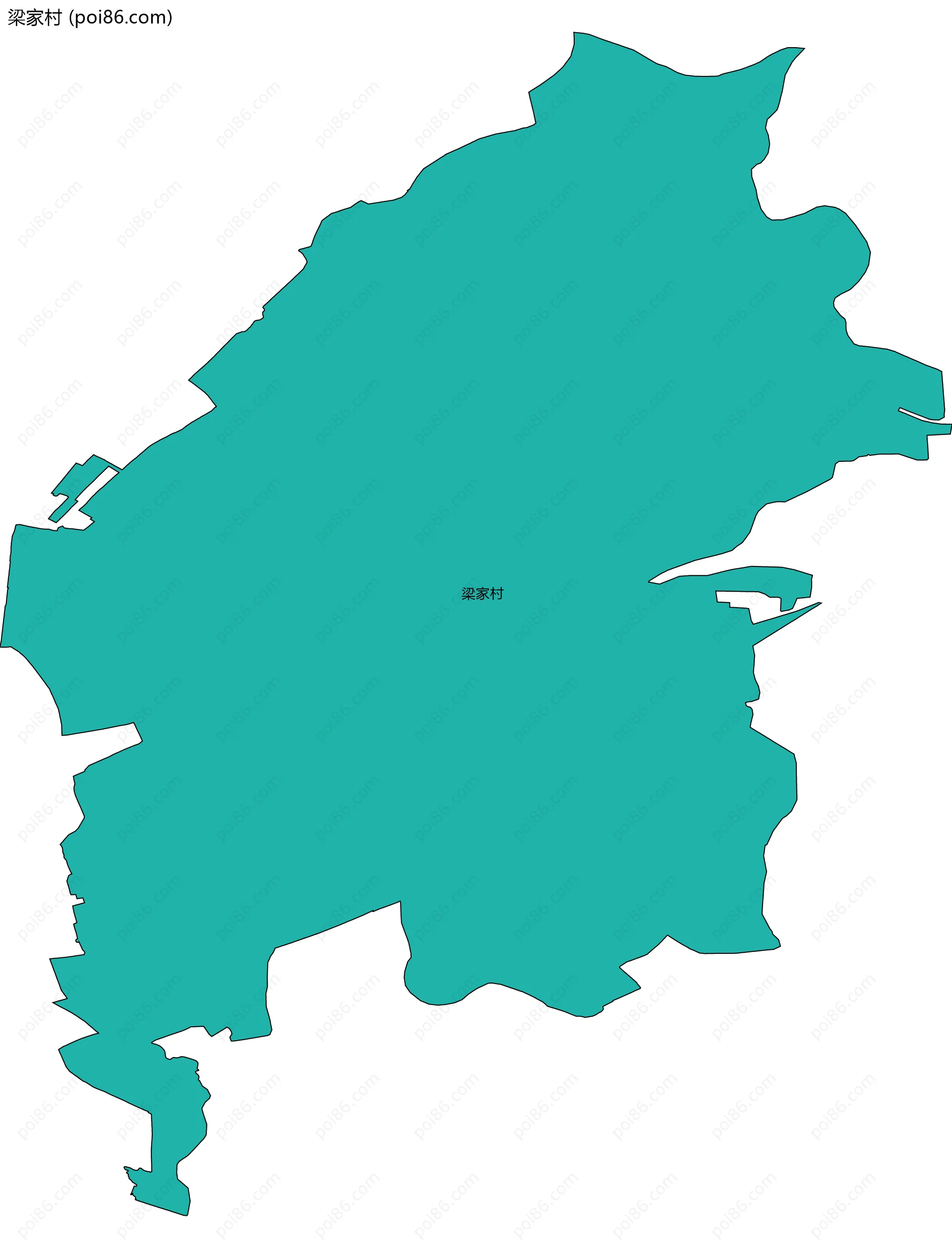 梁家村边界地图