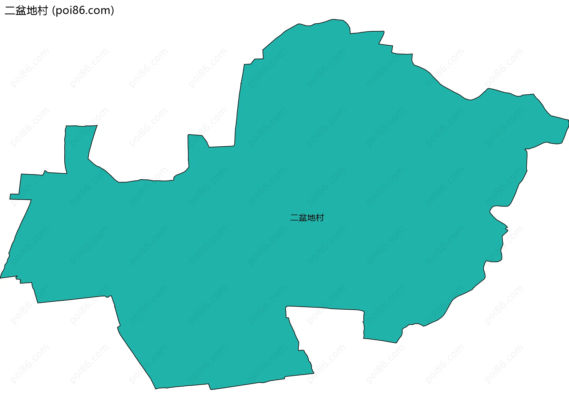 二盆地村边界地图