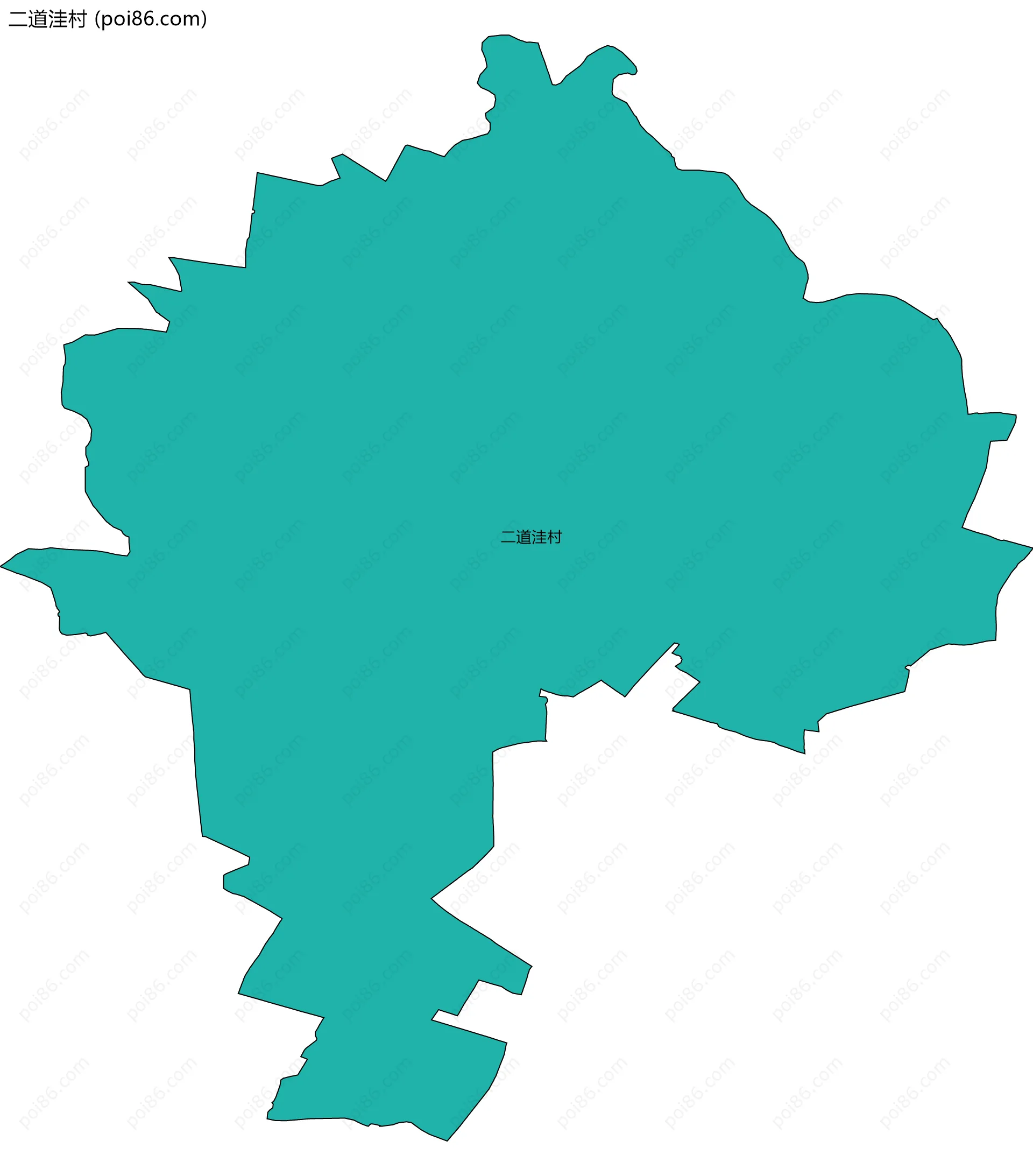 二道洼村边界地图