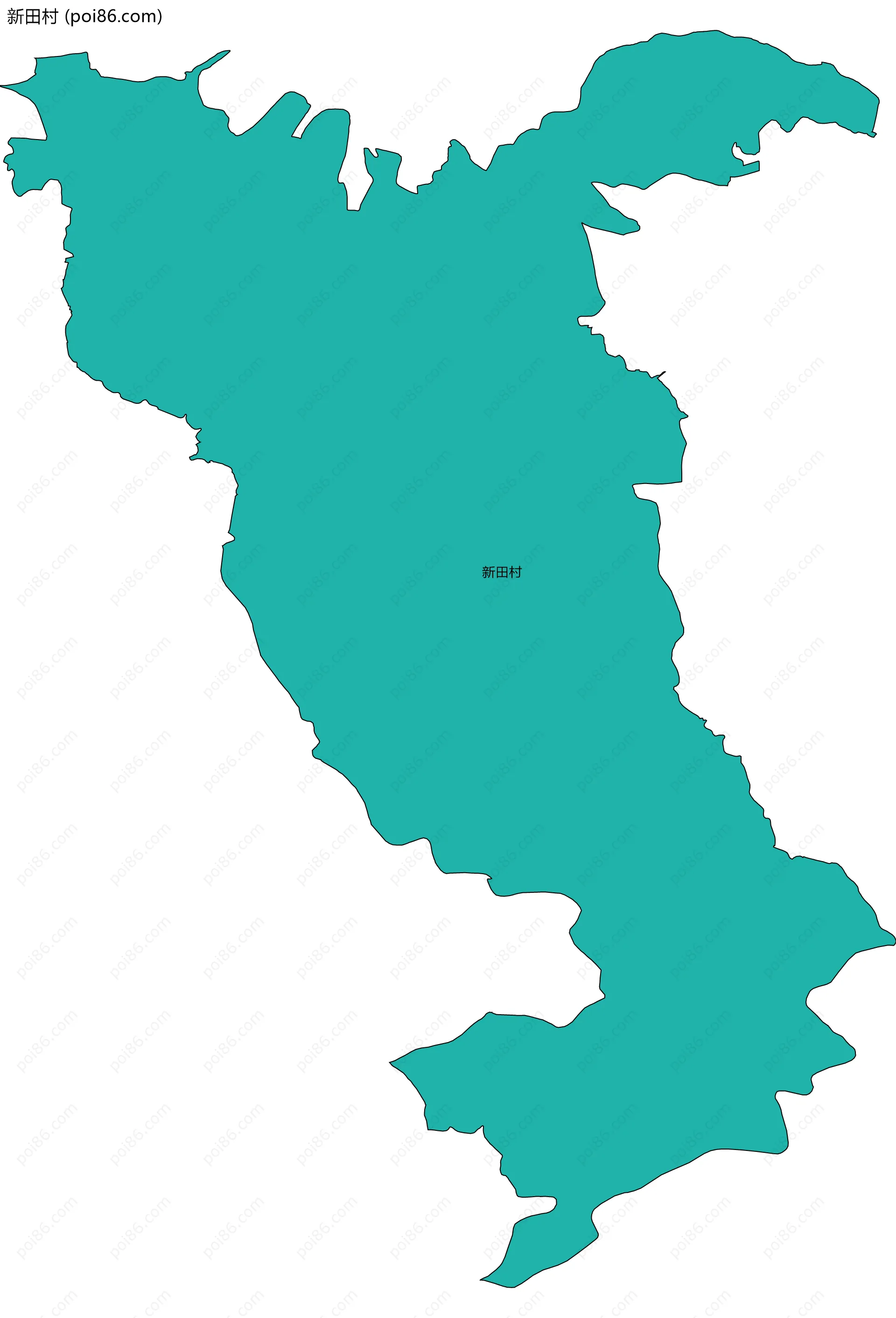 新田村边界地图