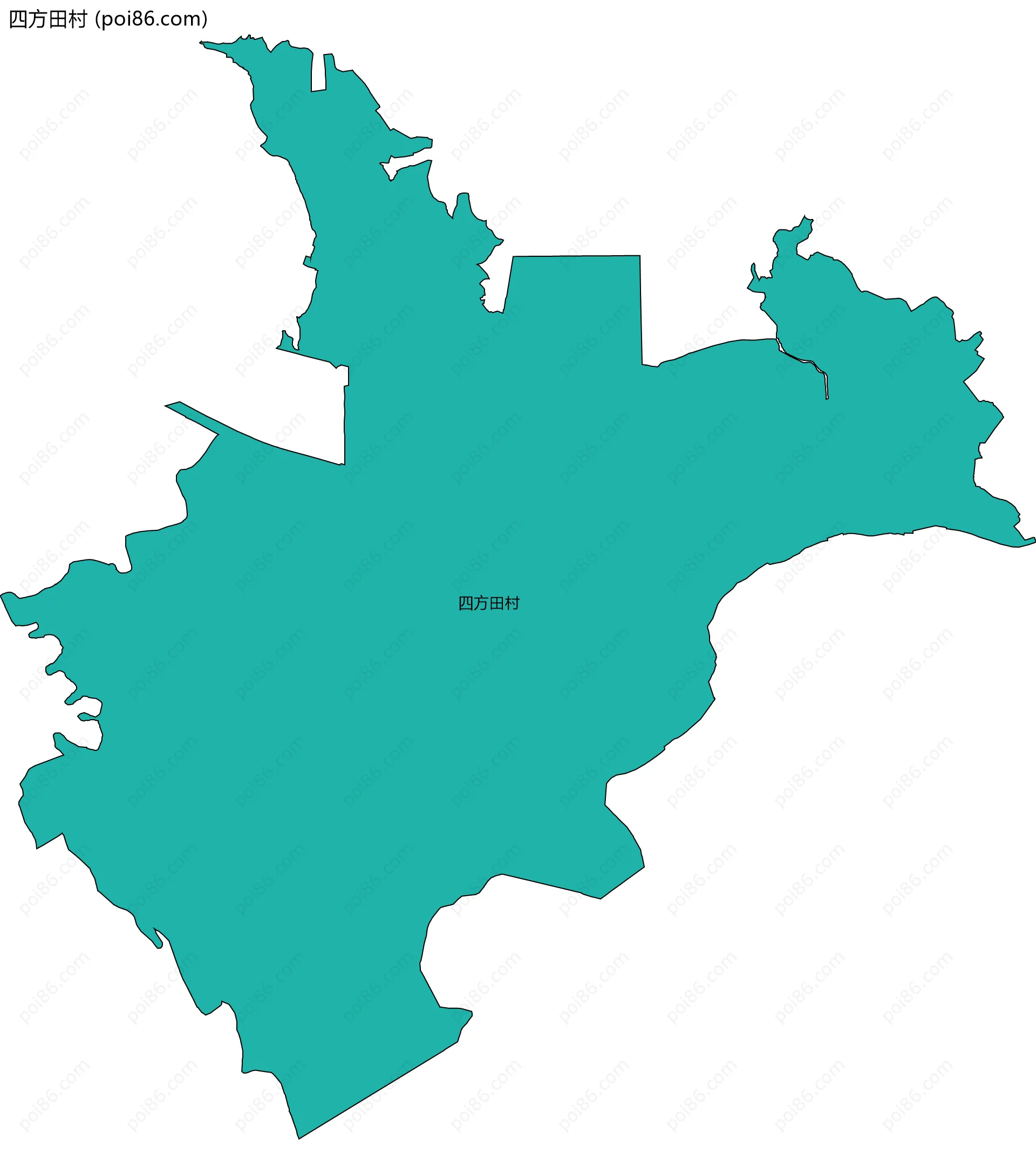 四方田村边界地图