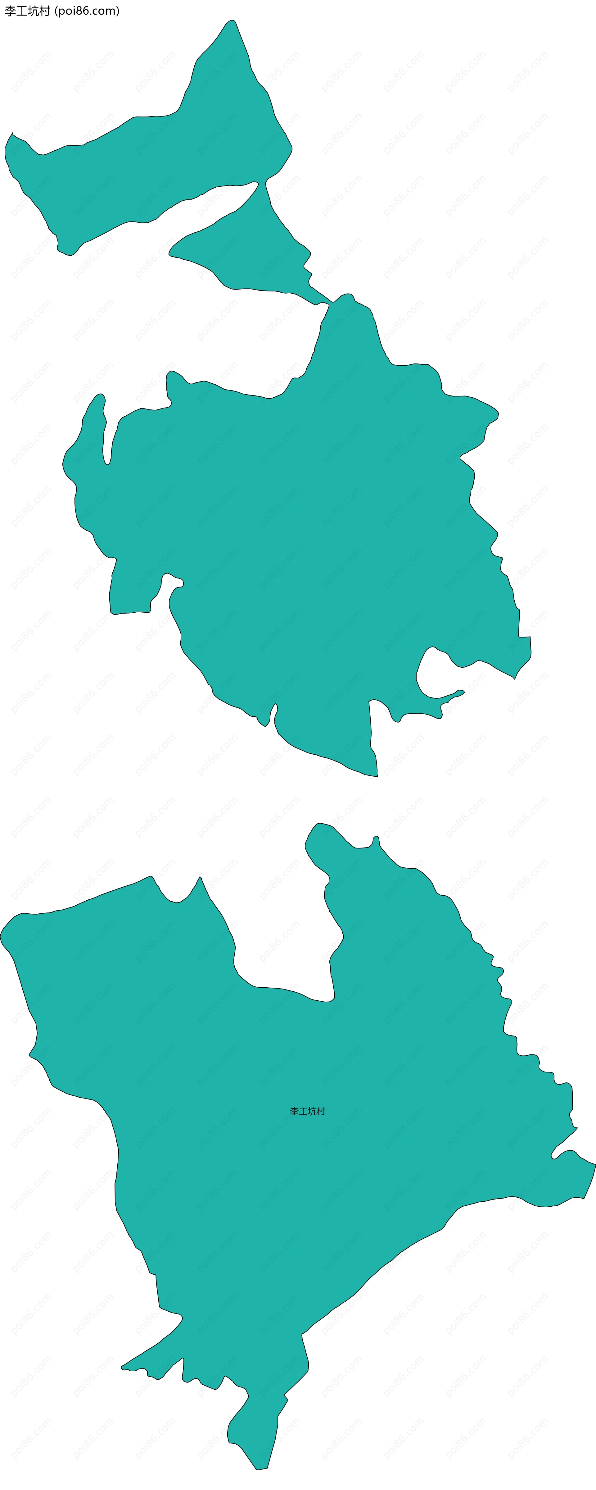 李工坑村边界地图