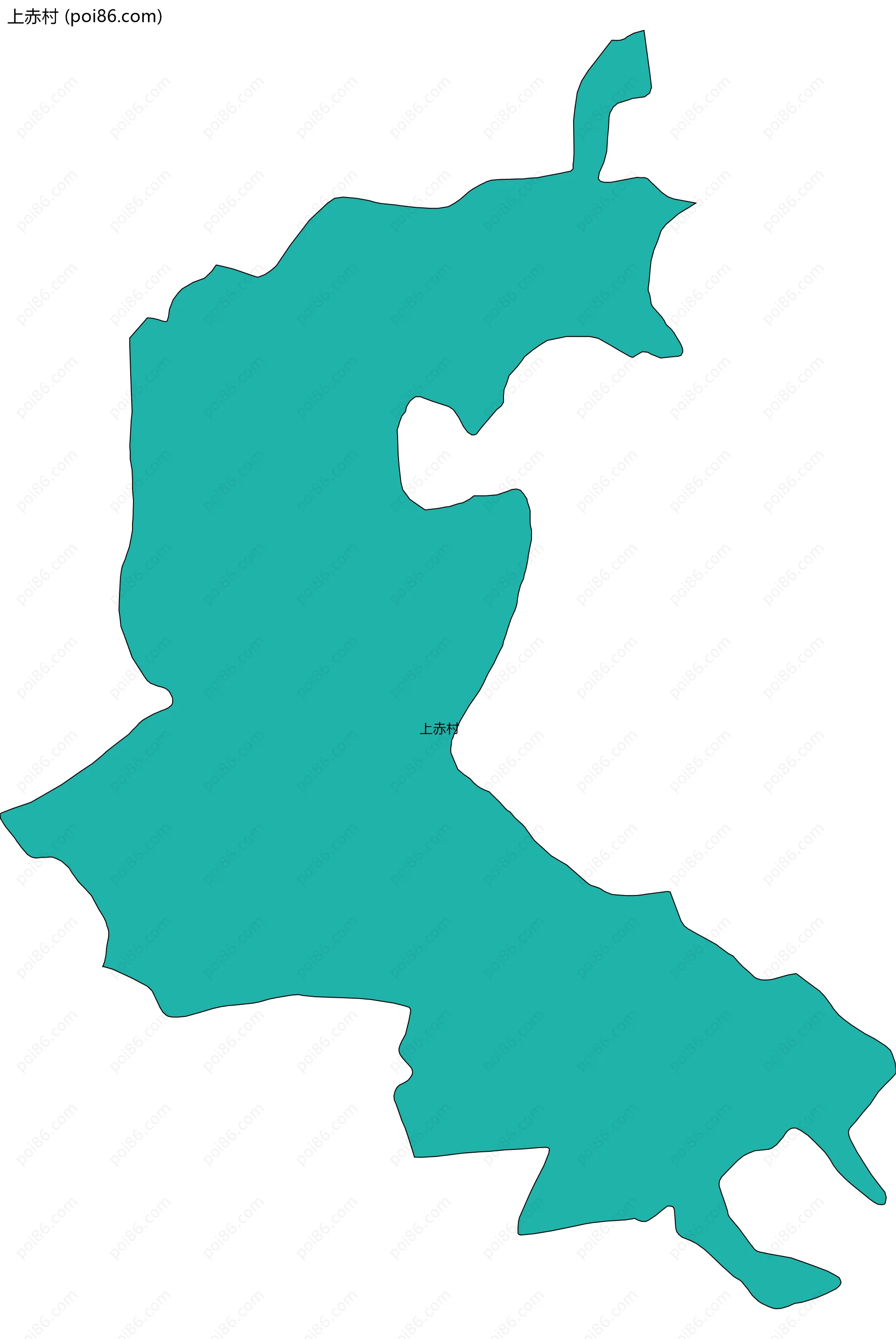 上赤村边界地图