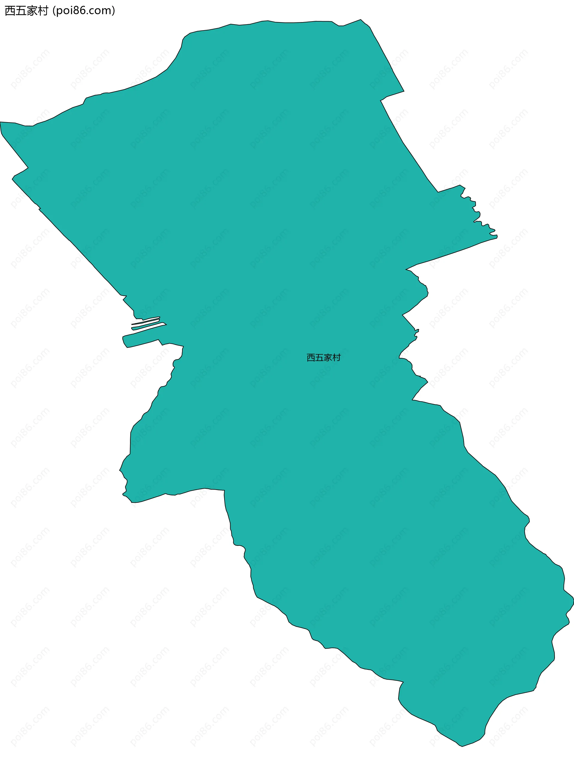 西五家村边界地图