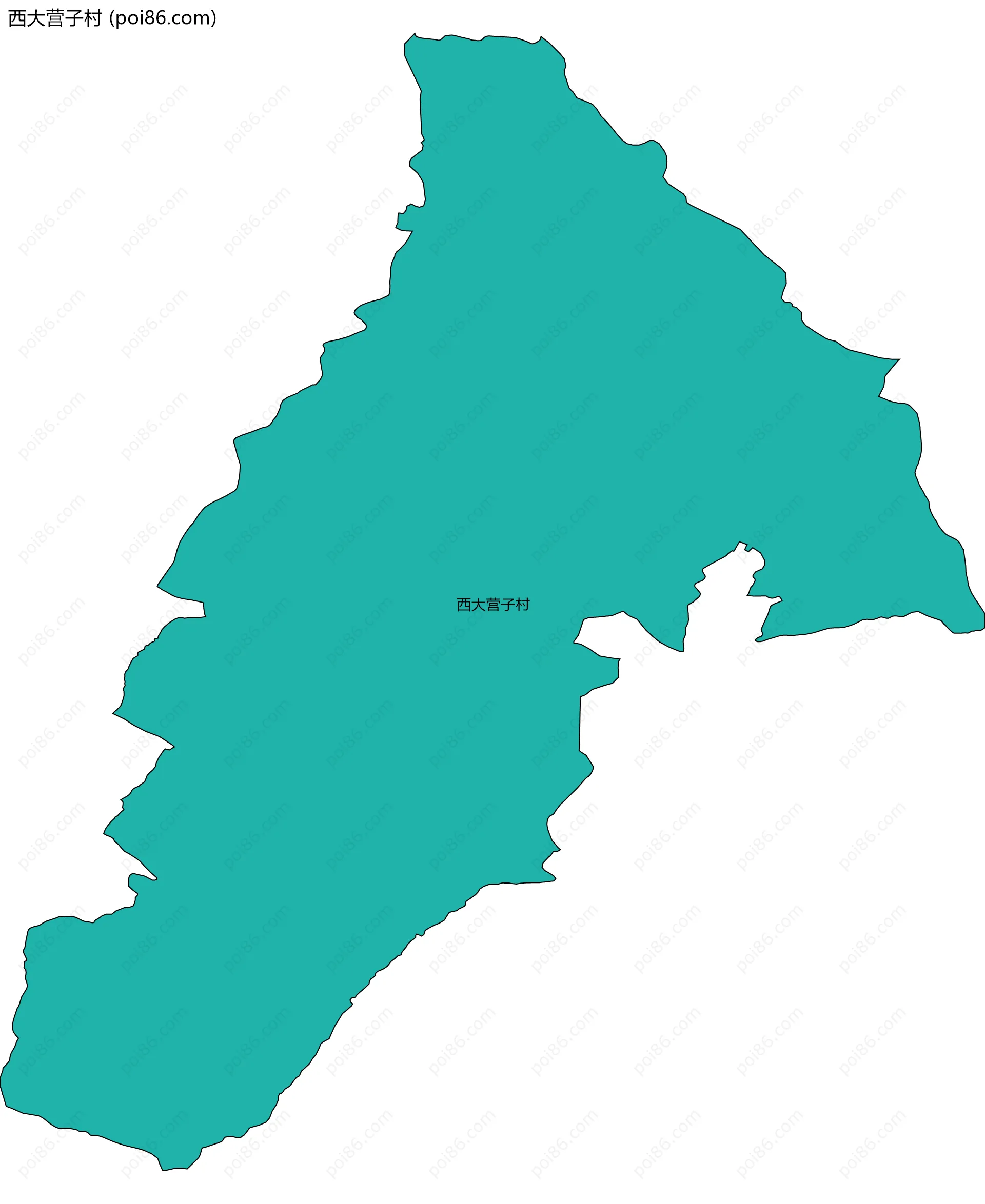 西大营子村边界地图