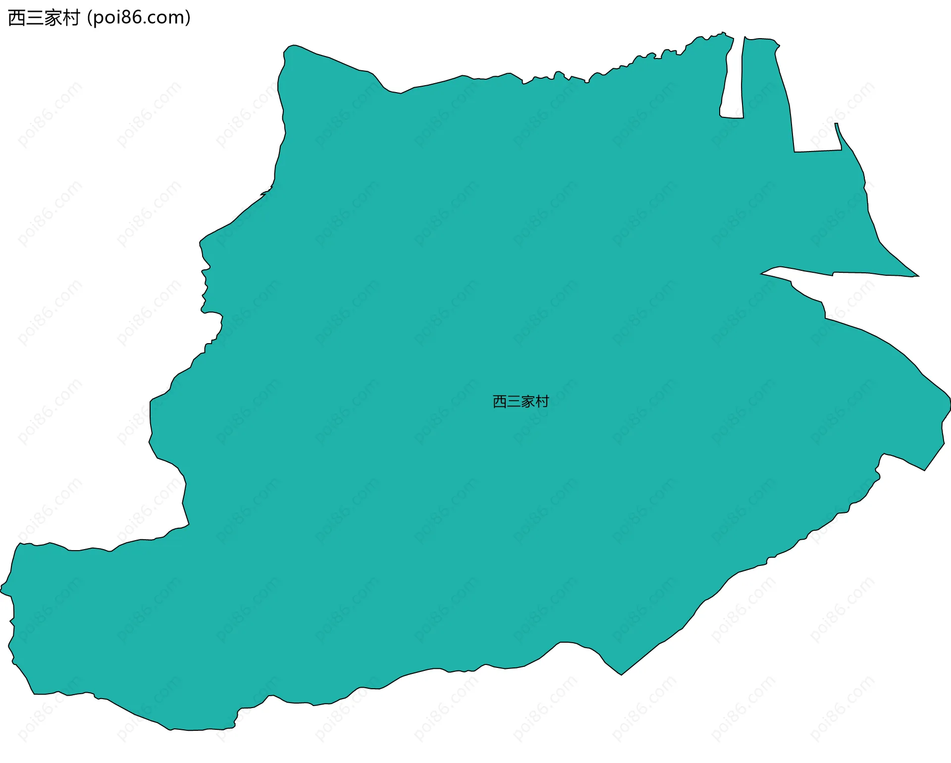 西三家村边界地图