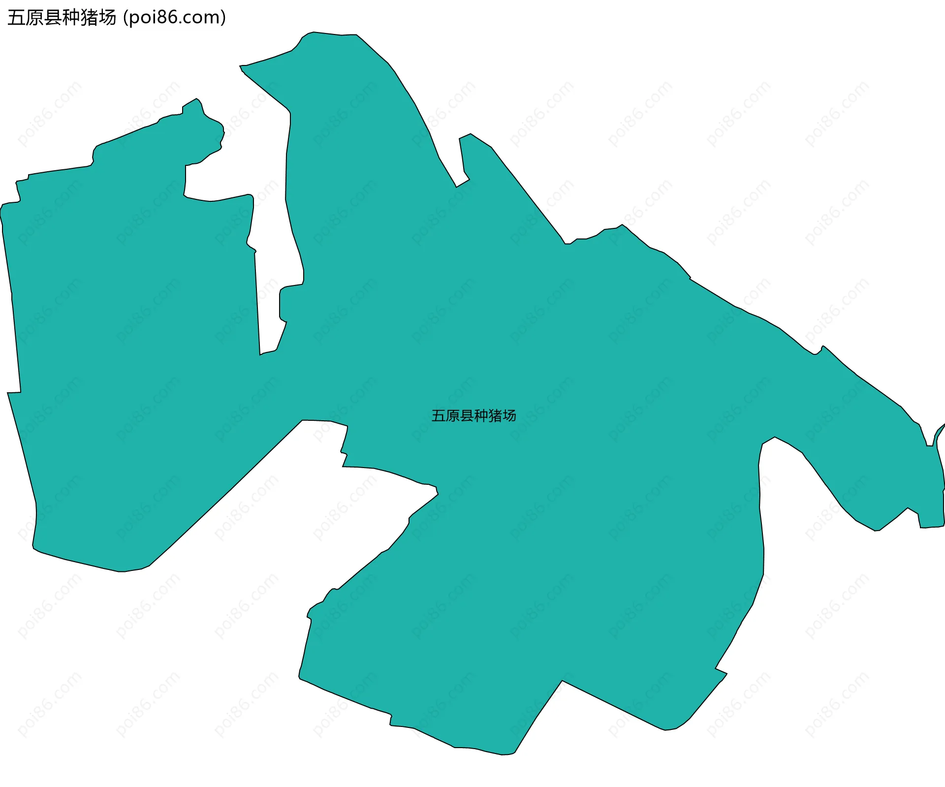 五原县种猪场边界地图(五级行政区划)