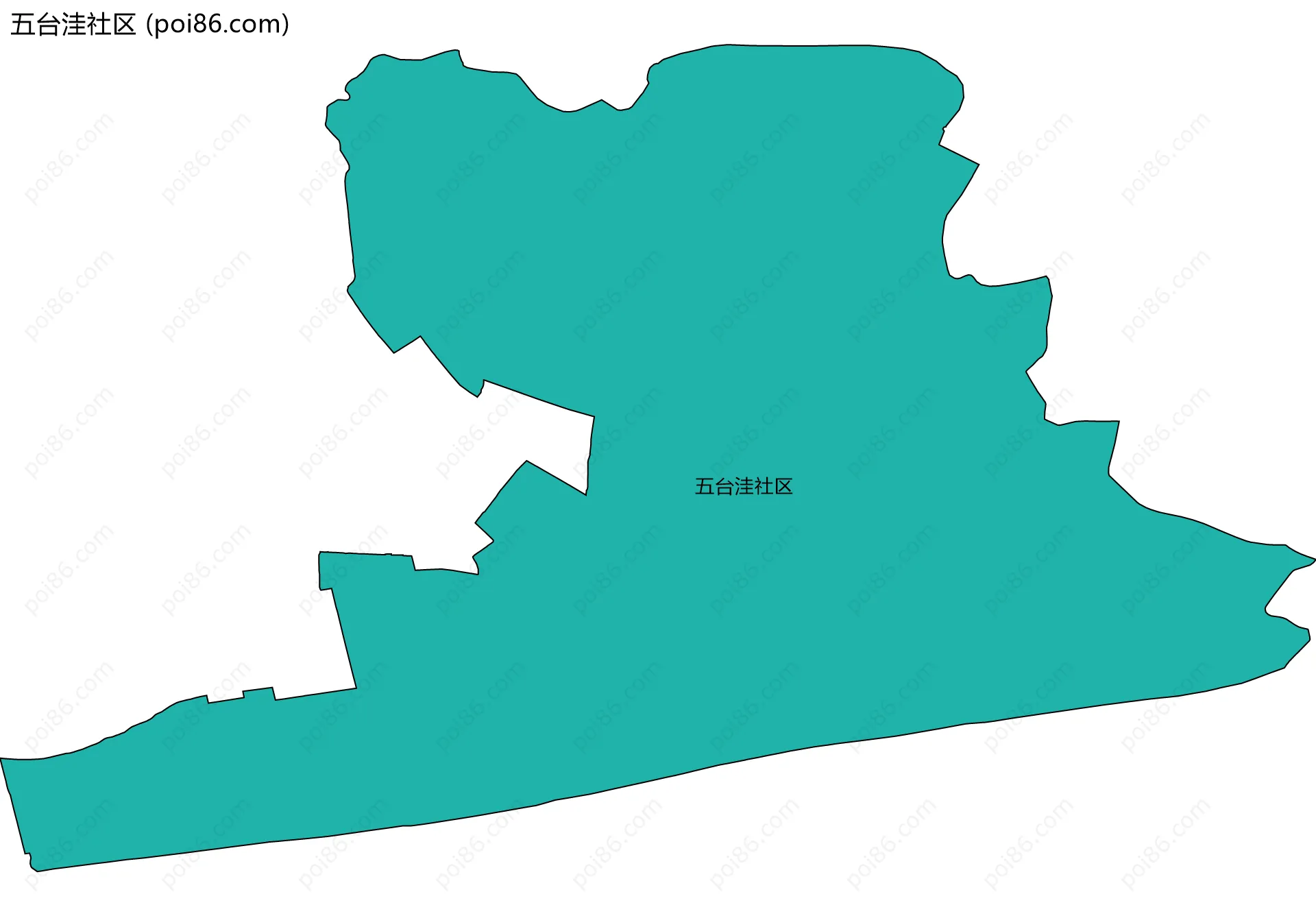 五台洼社区边界地图