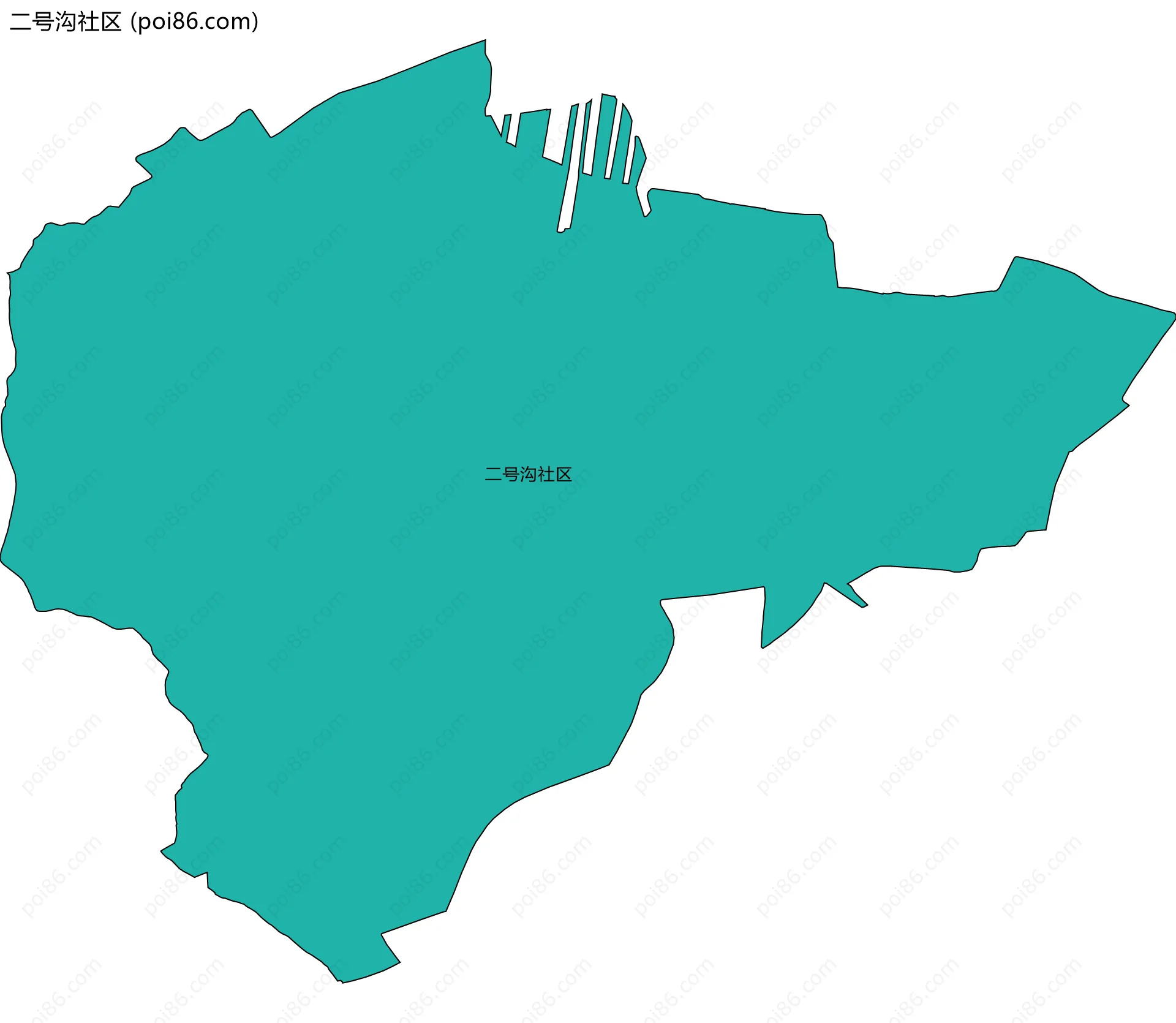 二号沟社区边界地图