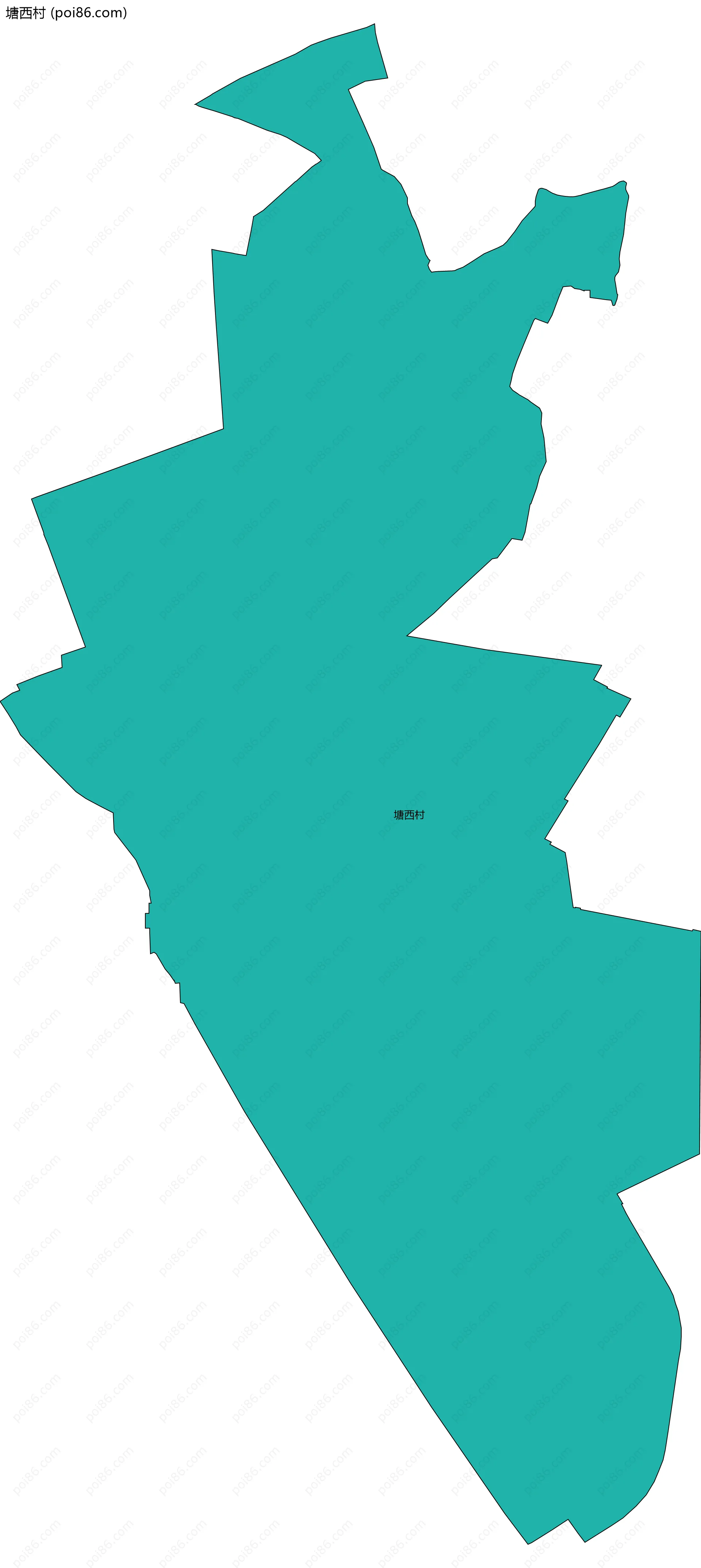 塘西村边界地图