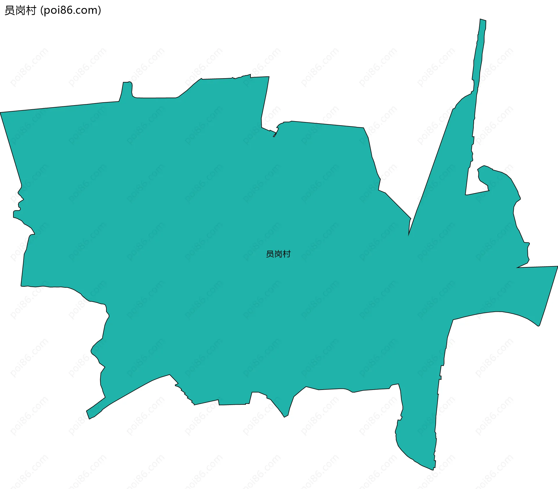 员岗村边界地图
