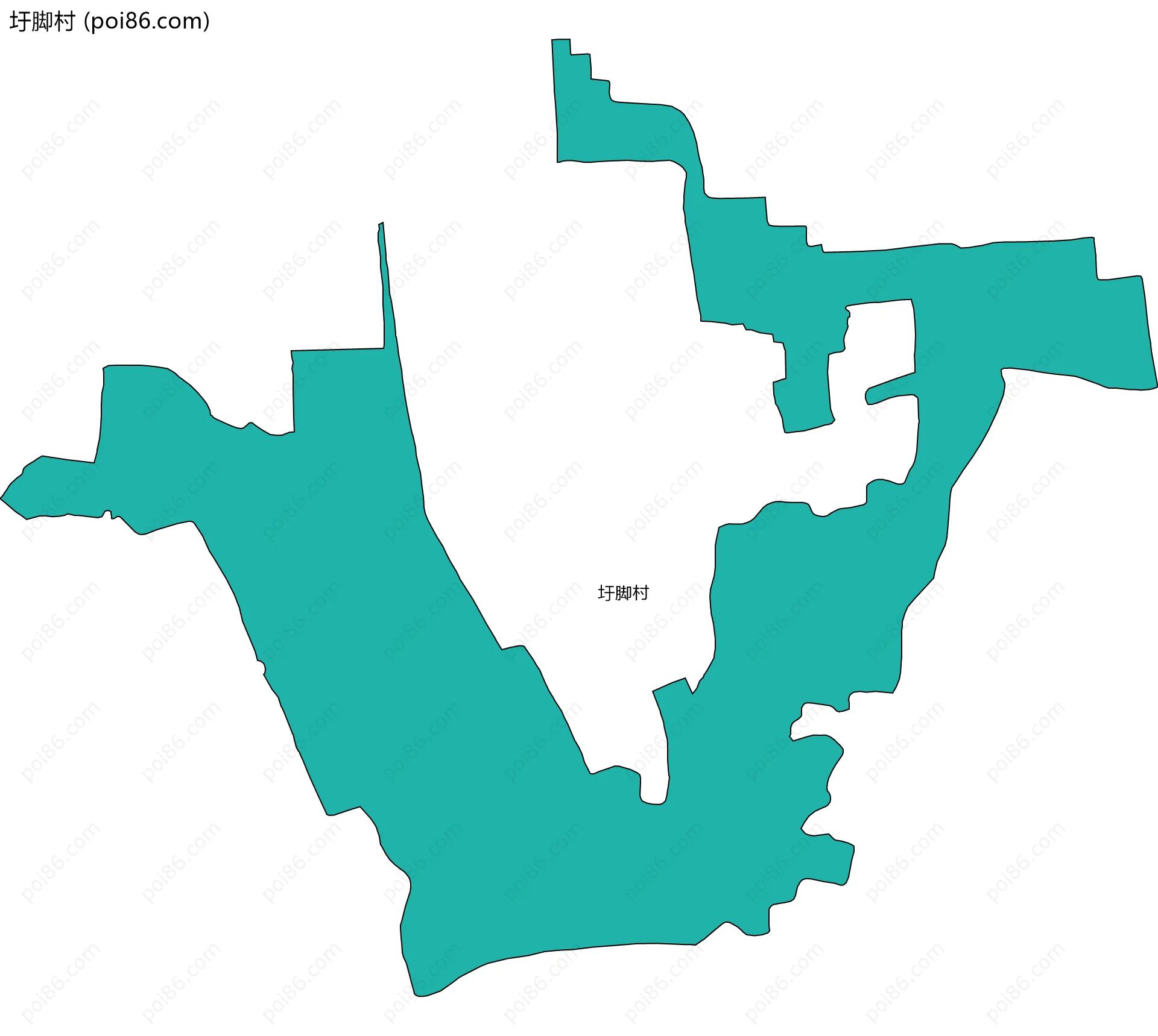 圩脚村边界地图