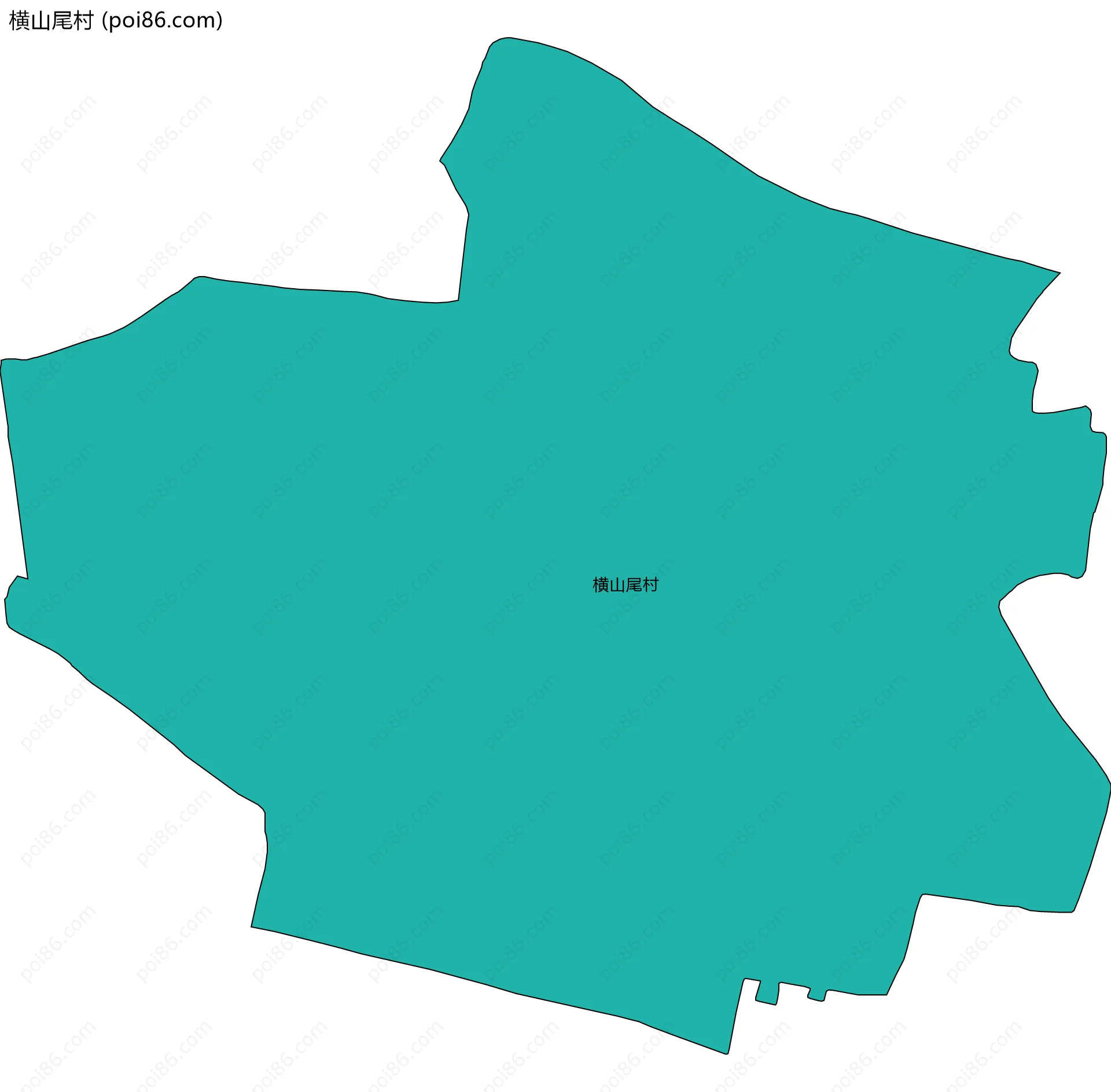 横山尾村边界地图