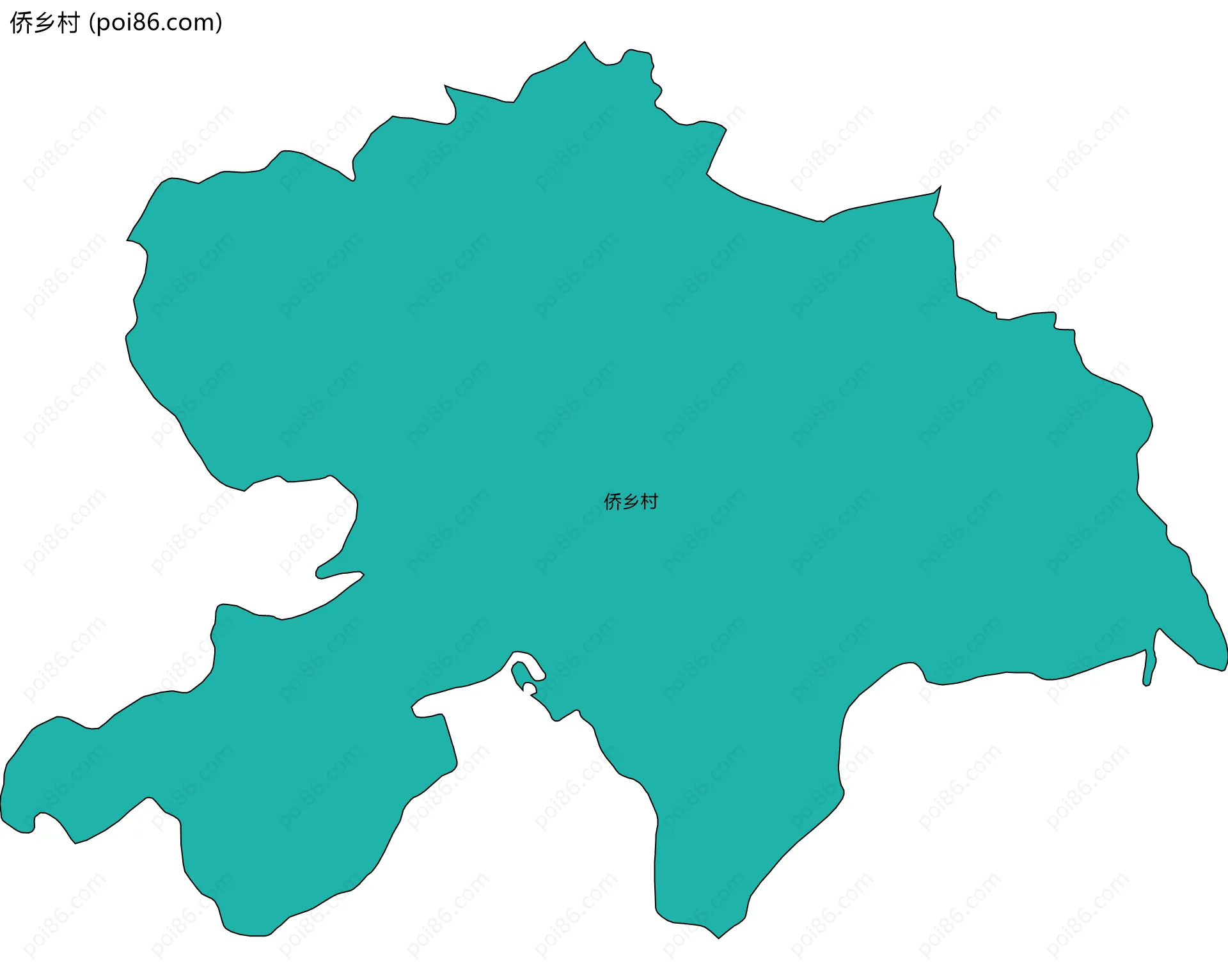 侨乡村边界地图