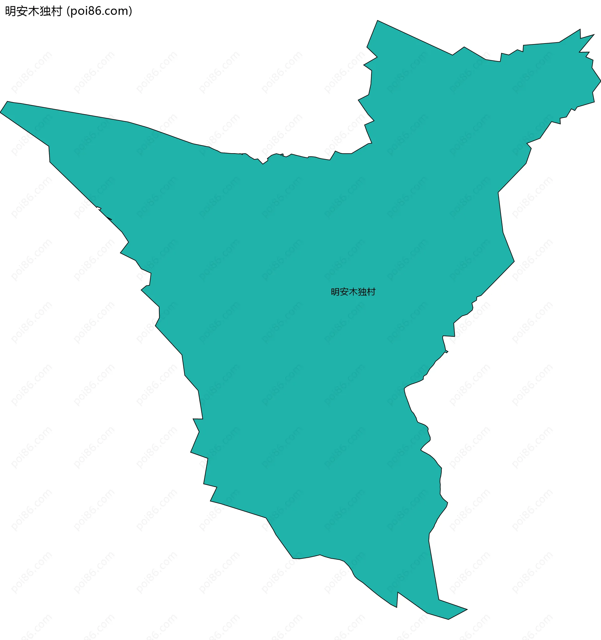 明安木独村边界地图
