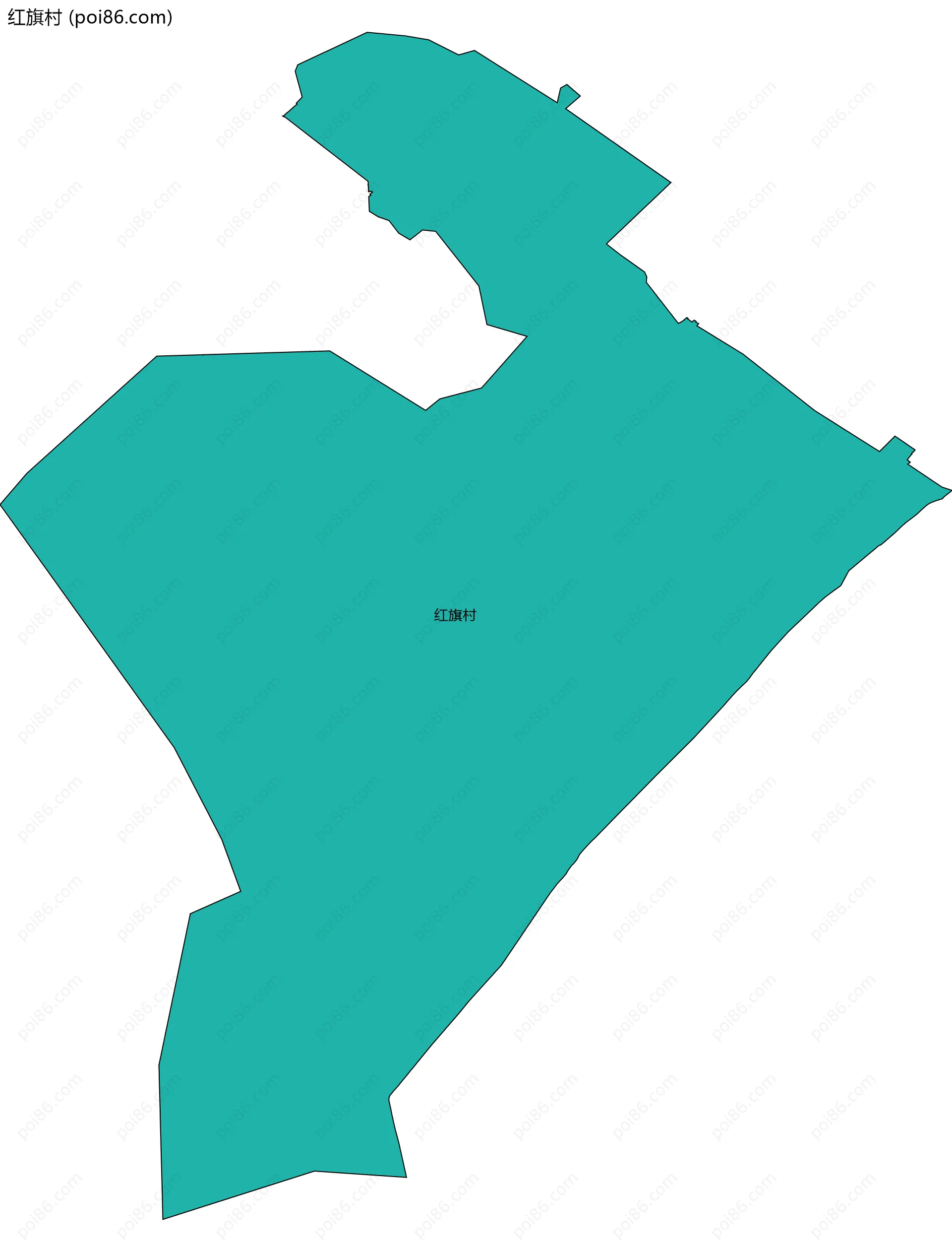 红旗村边界地图