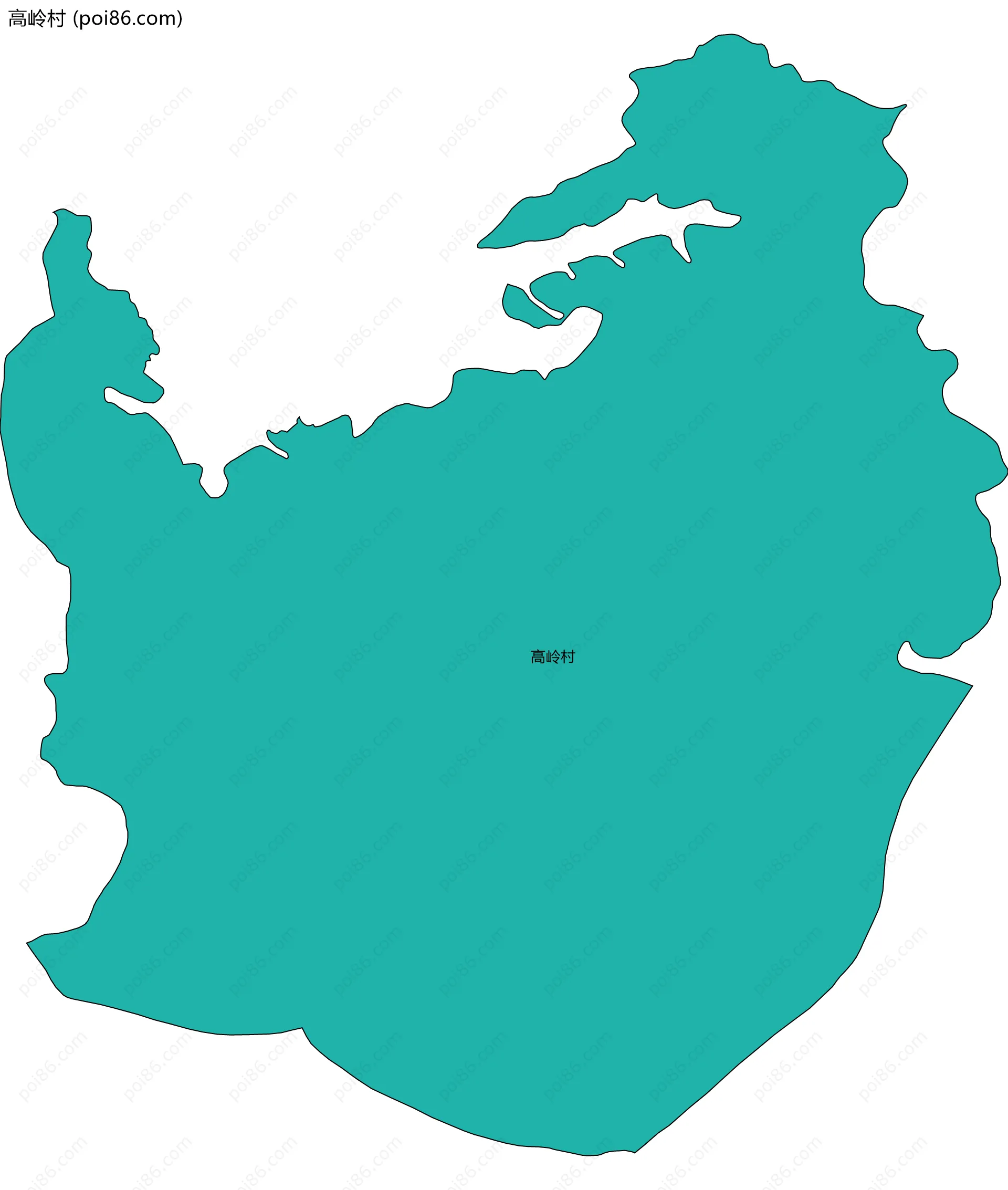 高岭村边界地图