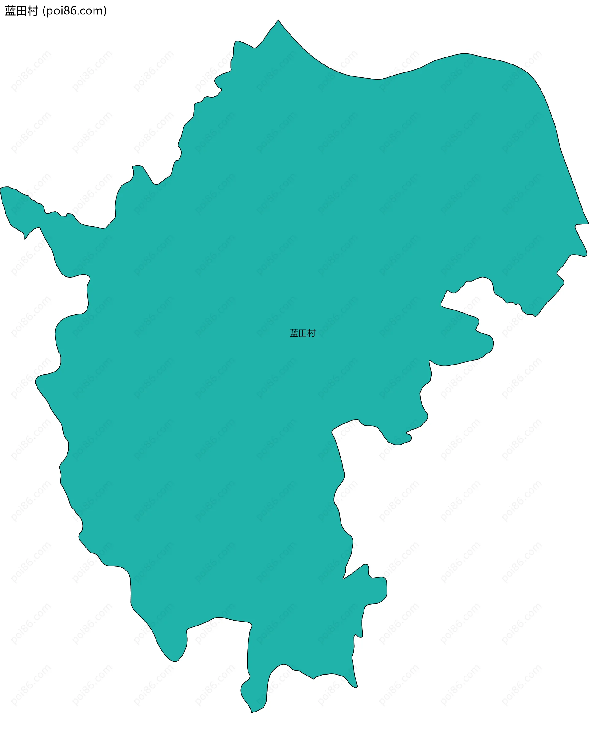 蓝田村边界地图