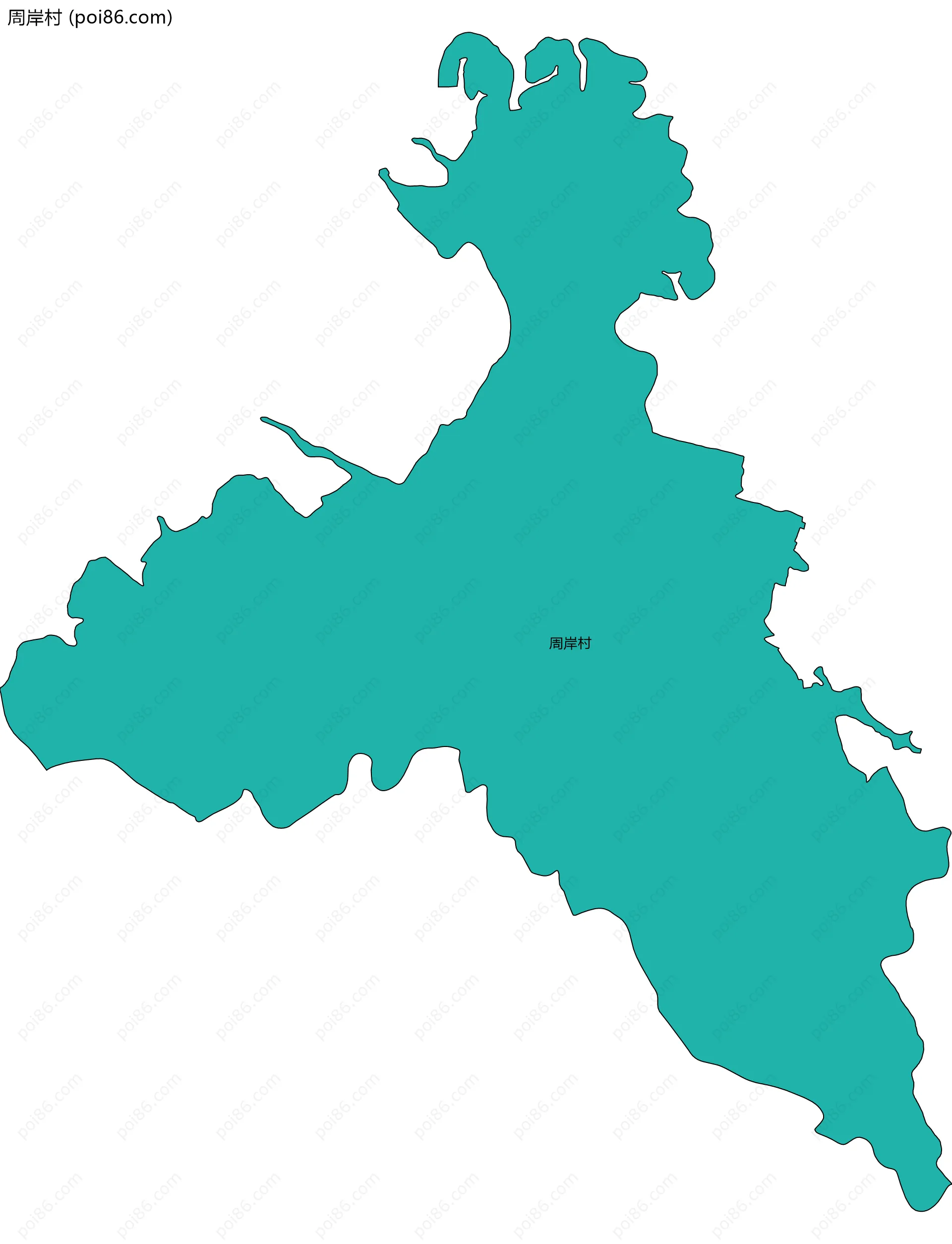 周岸村边界地图