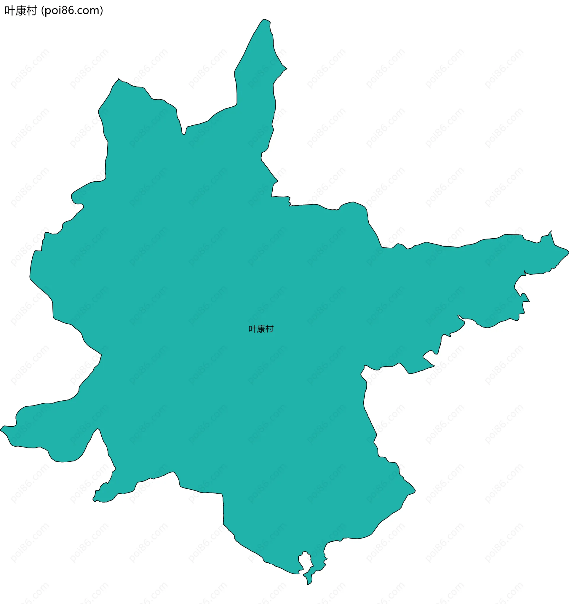 叶康村边界地图